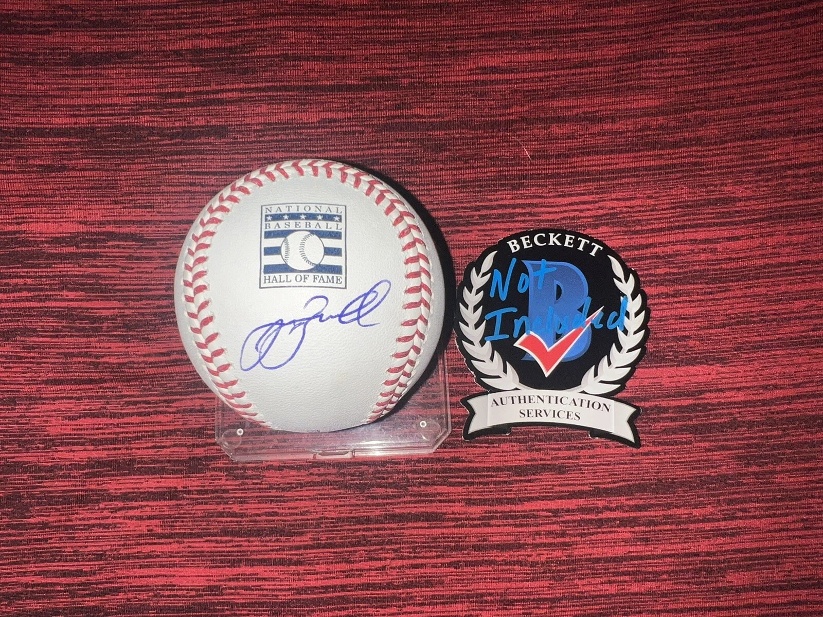 Jeff Bagwell Signed Official Hall Of Fame Baseball Houston Astros Beckett