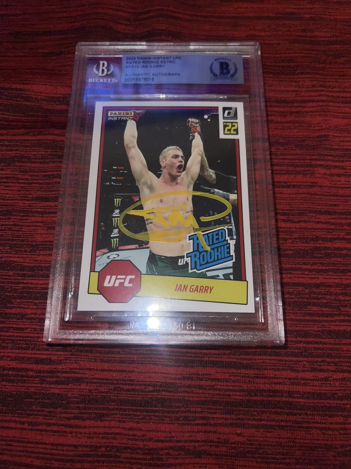 Ian Garry Signed 2022 Panini Instant Rated Rookie UFC Trading Card Beckett