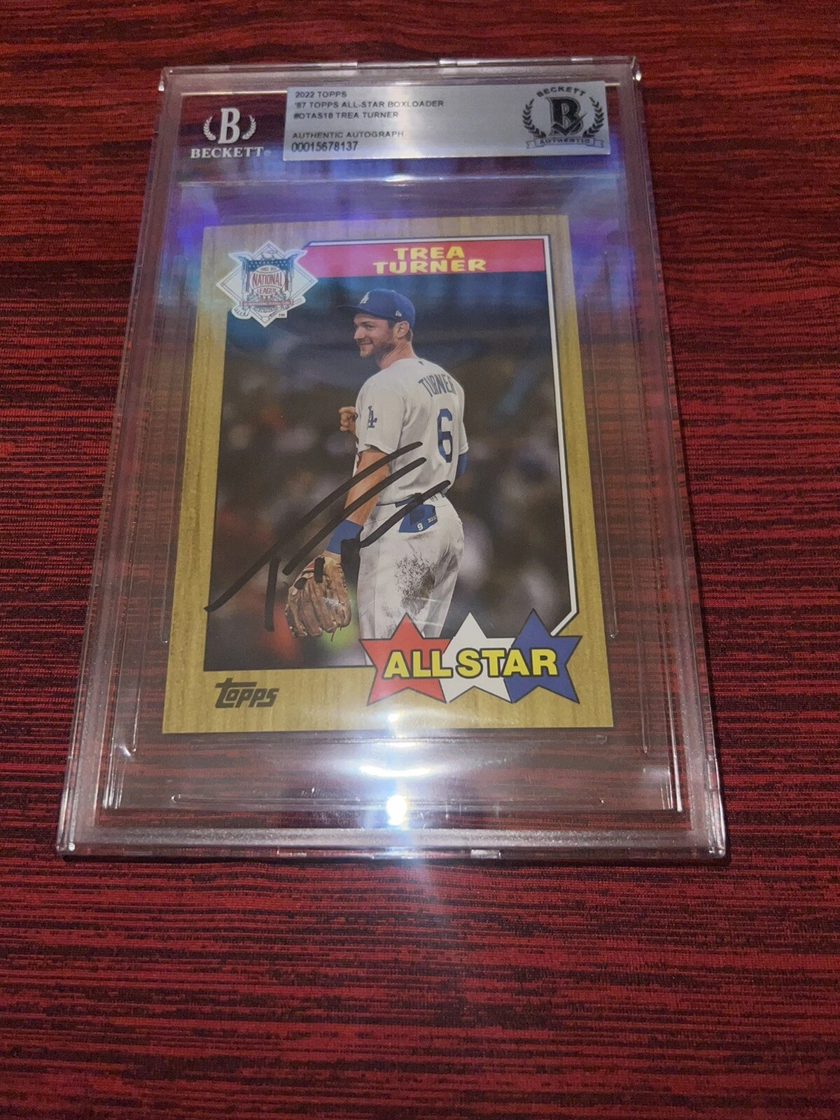 Trea Turner Signed 2022 Topps ‘87 Topps All Star Boxloader Dodgers Phils Beckett