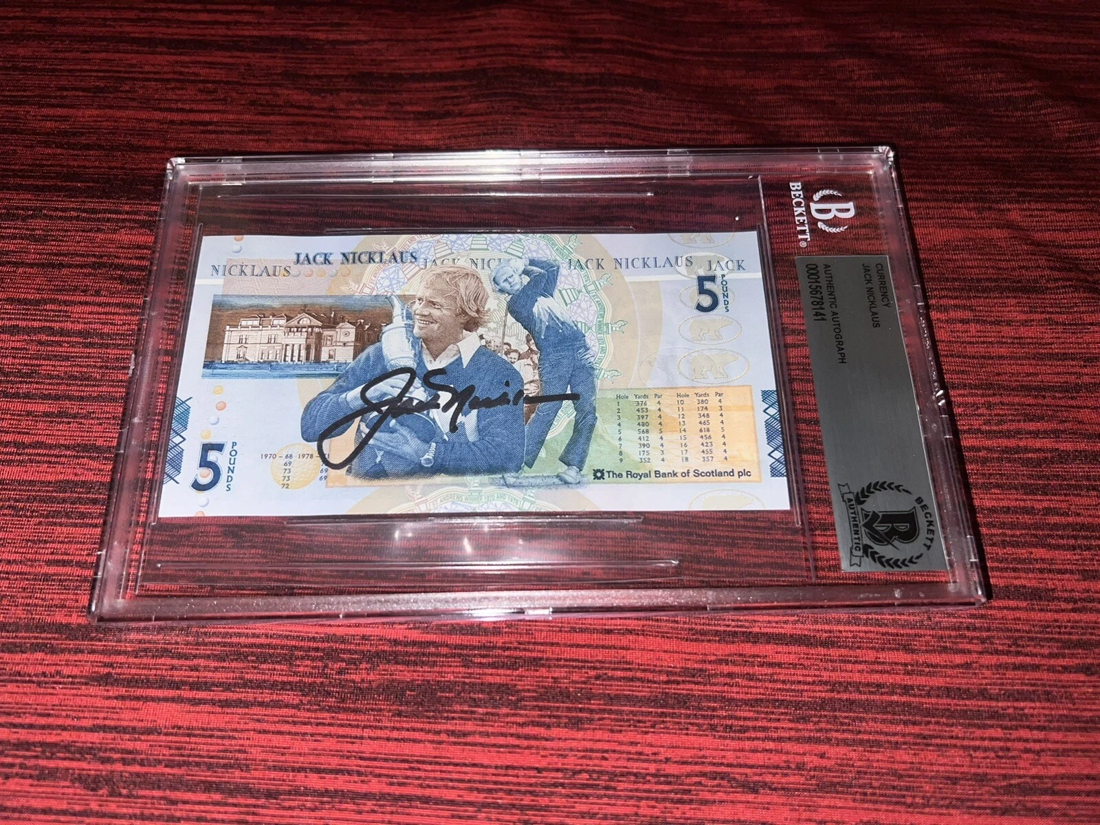 Jack Nicklaus Signed Official British 5 Pound Note Mint Condition 6x Champ BAS