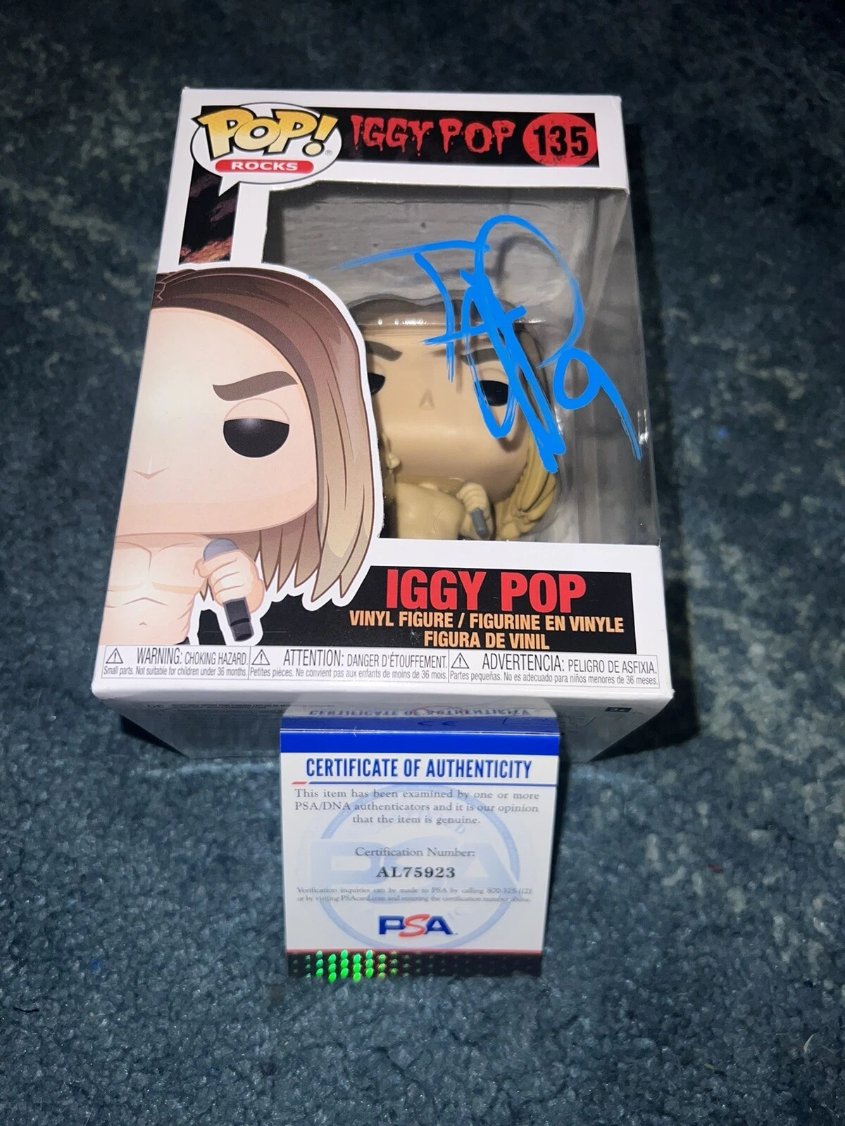Iggy Pop Signed Official Iggy Pop Funko Pop Figure Rock & Roll Legend PSA/DNA