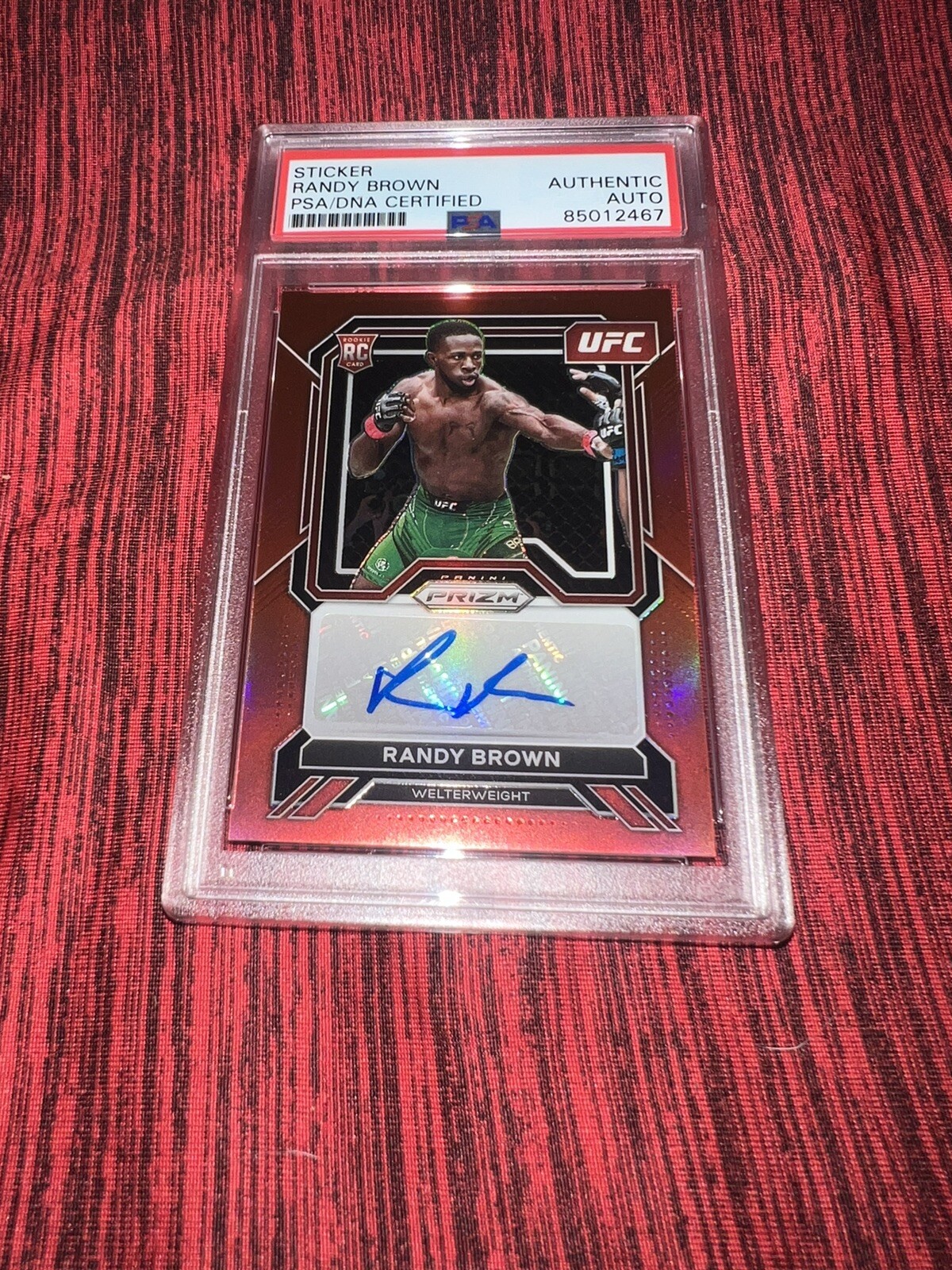 Randy Brown Signed 2023 Panini Prizm Red /99 UFC Trading Card PSA/DNA
