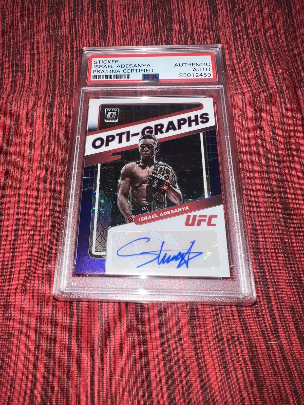 Israel Adesanya Signed 2022 Panini Donruss Optic /20 Purple UFC Card PSA/DNA