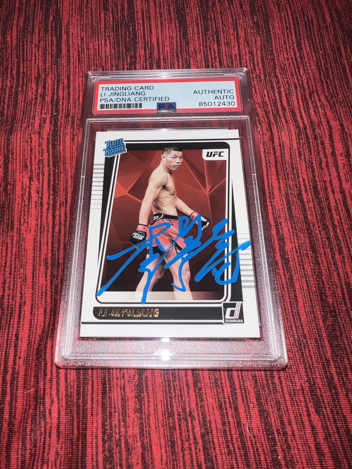 Li Jingliang Signed 2022 Panini Donruss Rated Rookie UFC Trading Card PSA/DNA