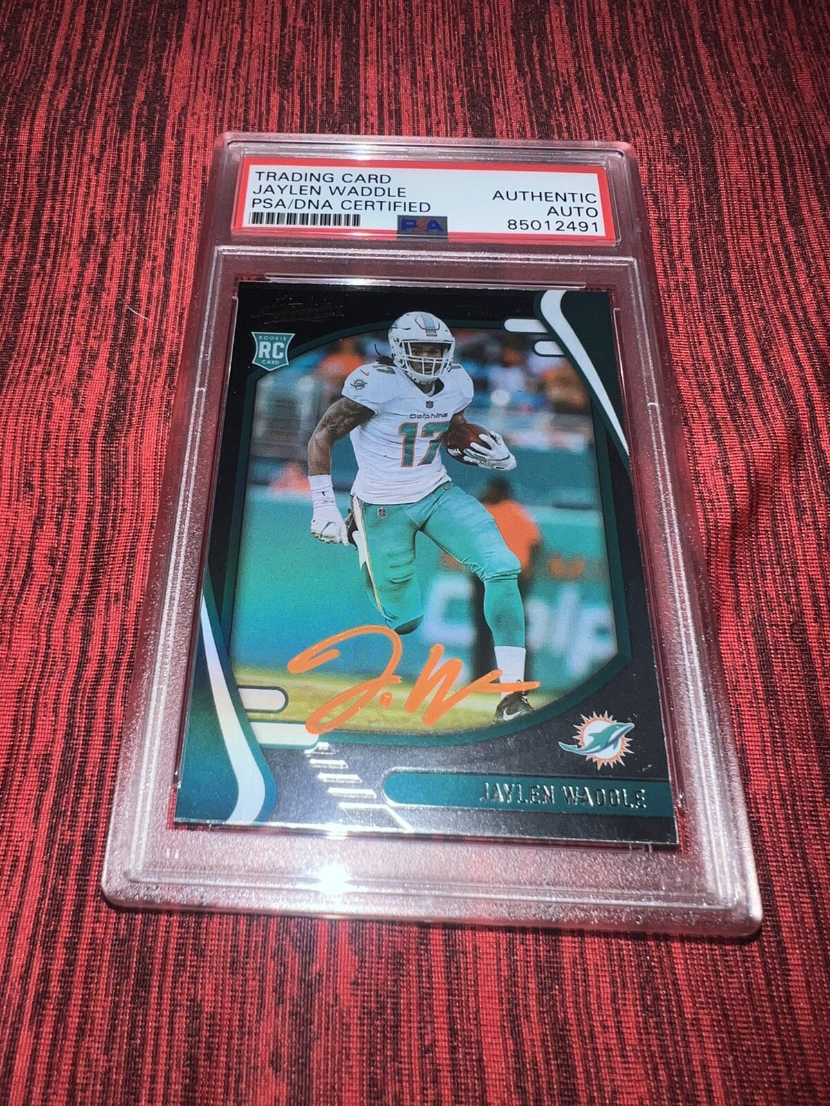 Jaylen Waddle Signed 2021 Panini Absolute Football Rookie Trading Card PSA #2