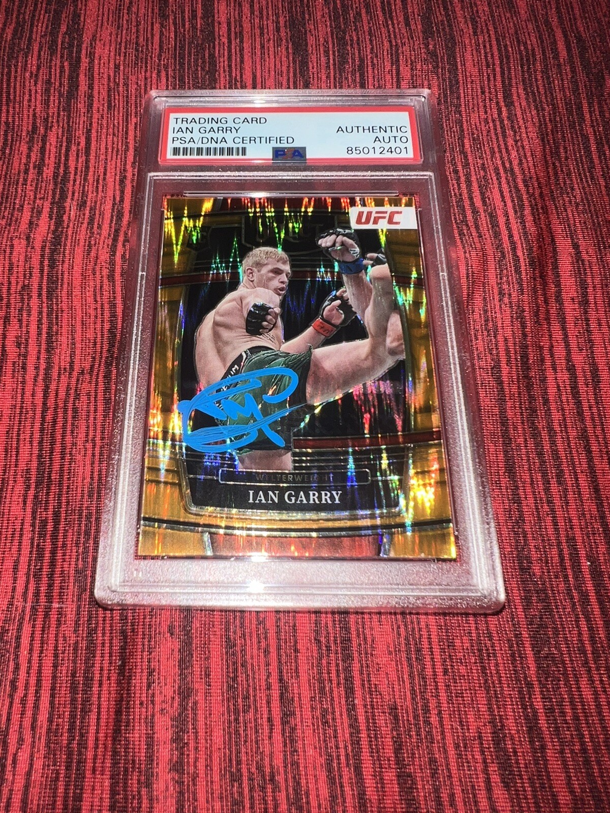Ian Garry Signed 2022 Panini Select Concourse Level Orange Flash UFC Card PSA