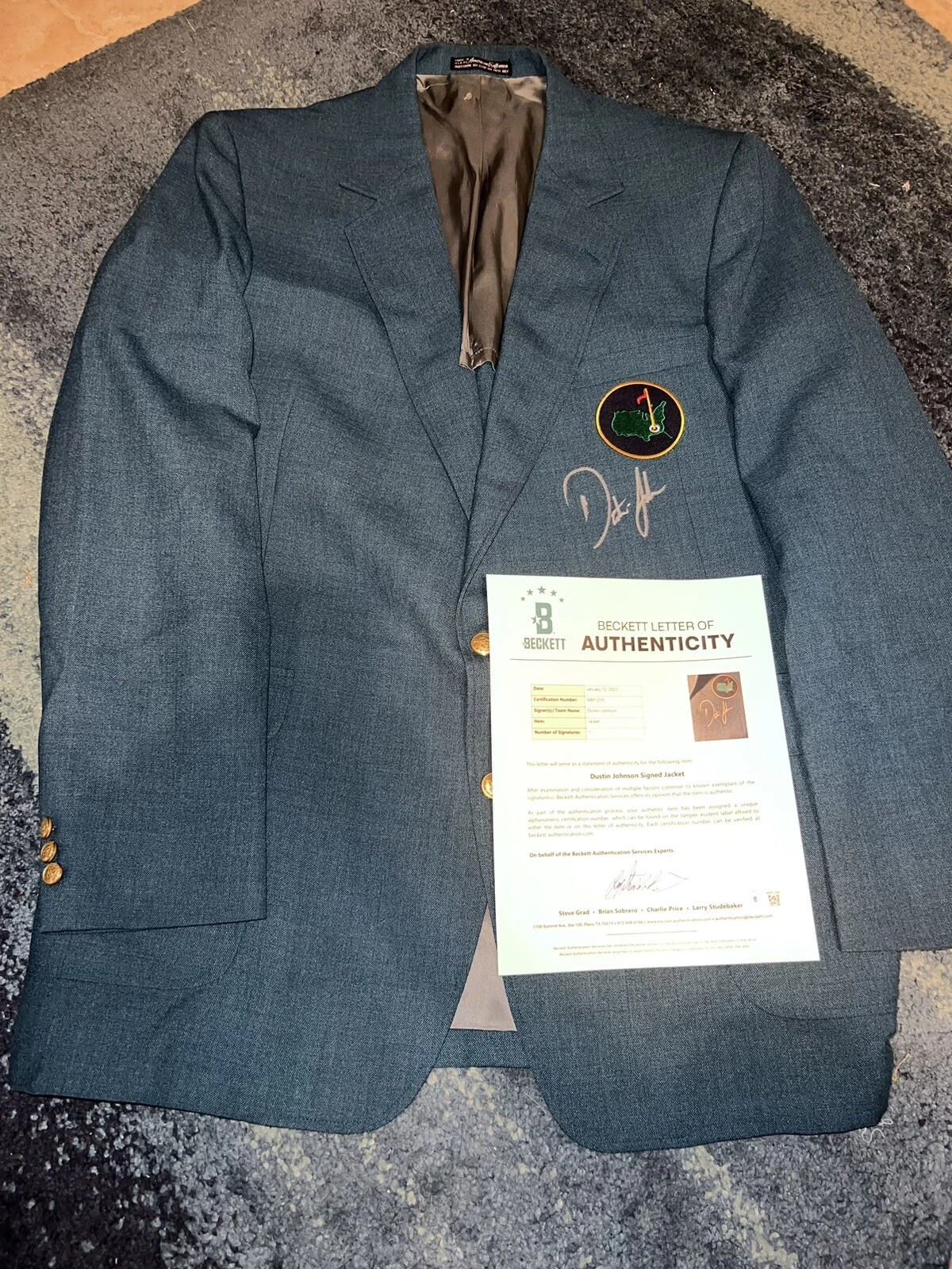 Dustin Johnson Replica Masters Green Jacket 2020 Augusta Champion LIV Beckett