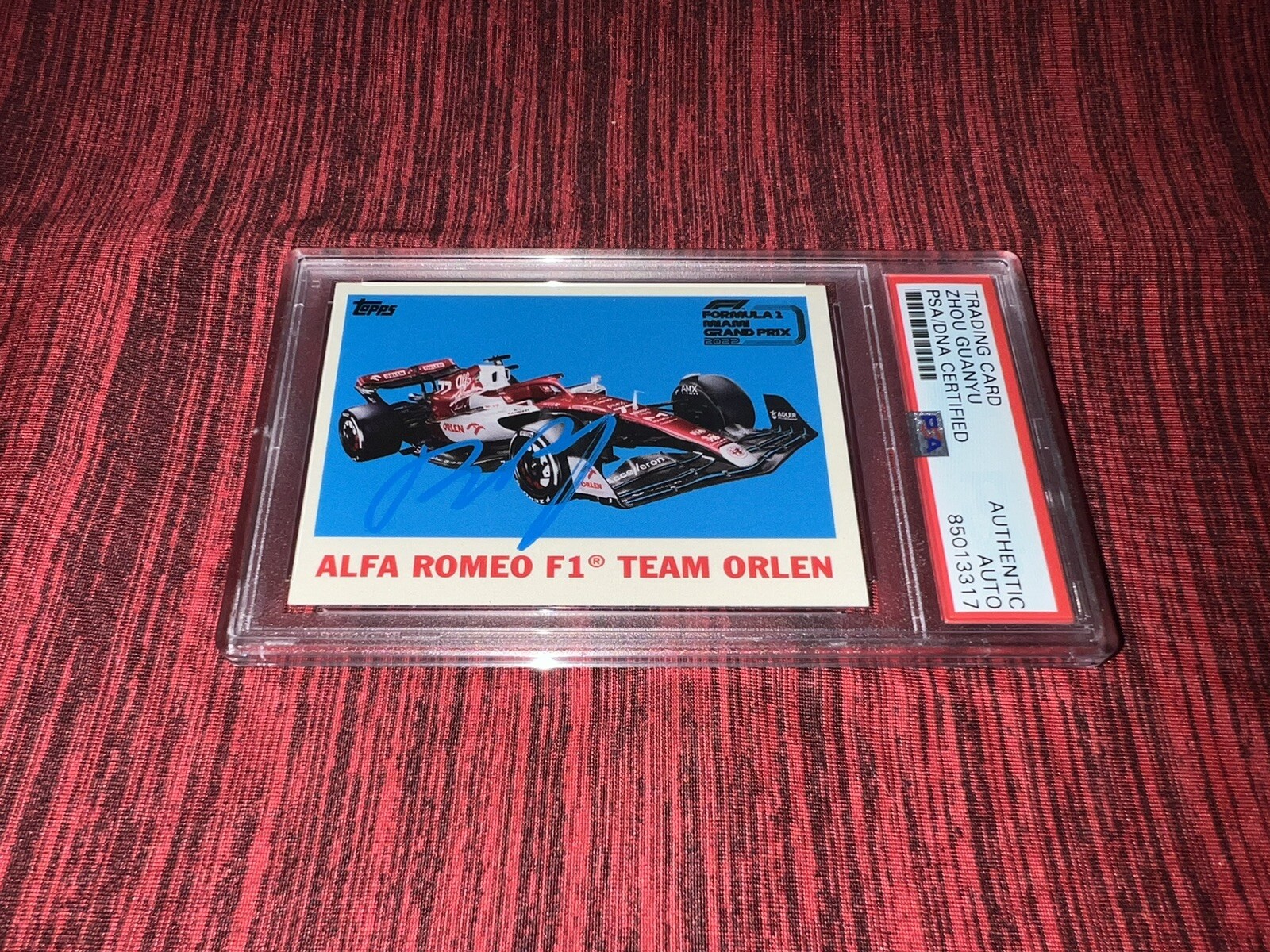 Zhou Guanyu Signed 2022 Miami Grand Prix Trading Card Alfa Romeo PSA/DNA