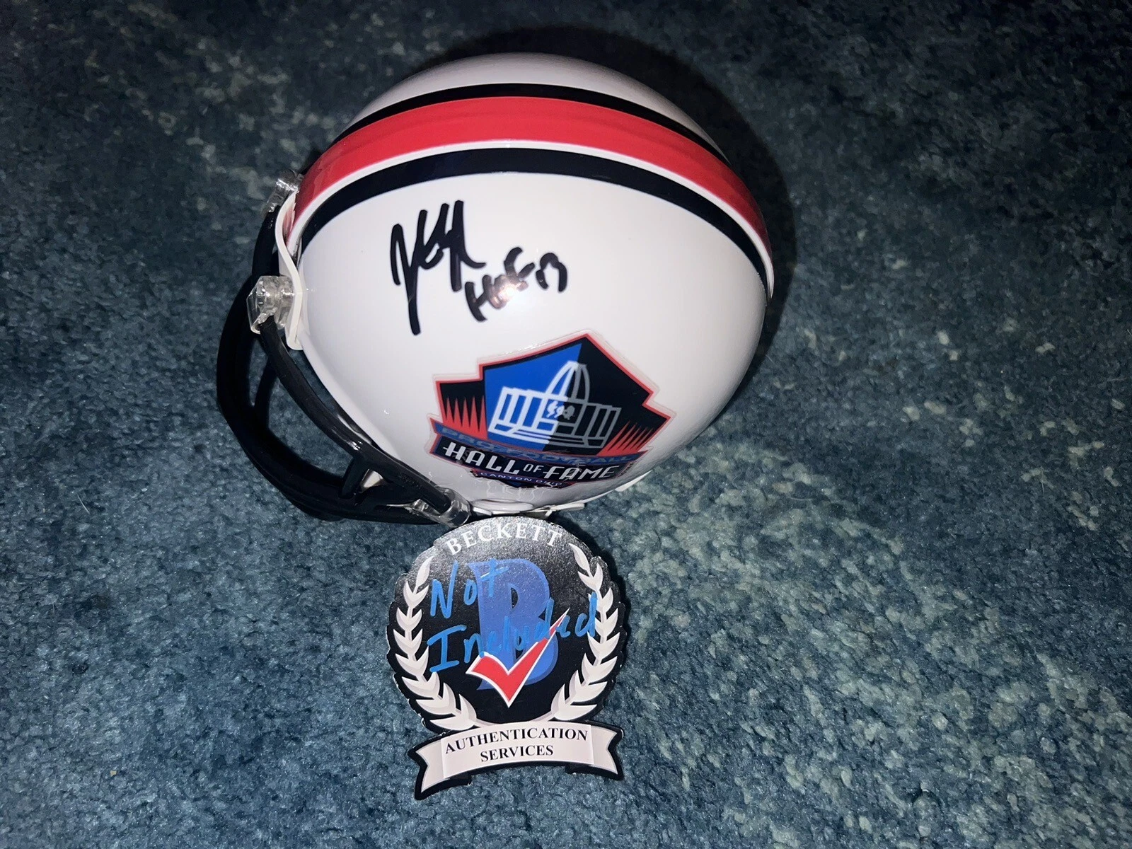Jonathan Ogden Signed Official Hall of Fame Mini Helmet Raves HOF Beckett