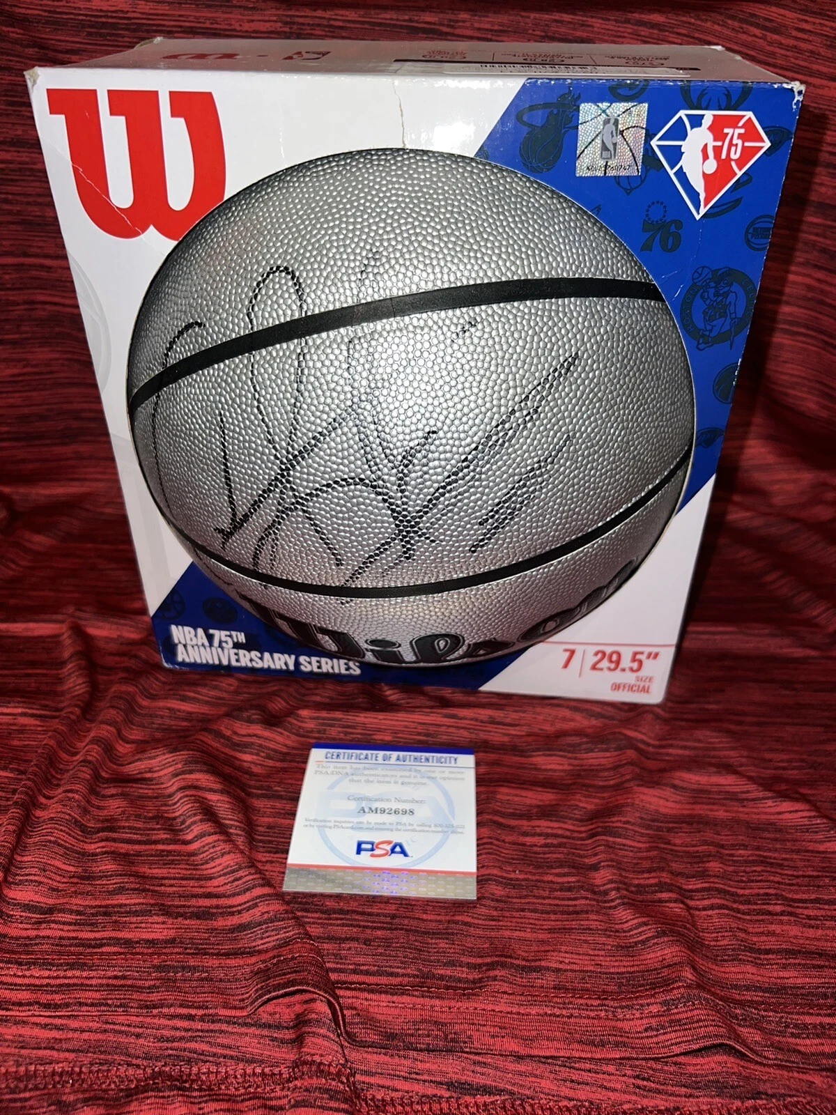 Dennis Rodman Signed 75th Anniversary Series Basketball Chicago Bulls PSA/DNA