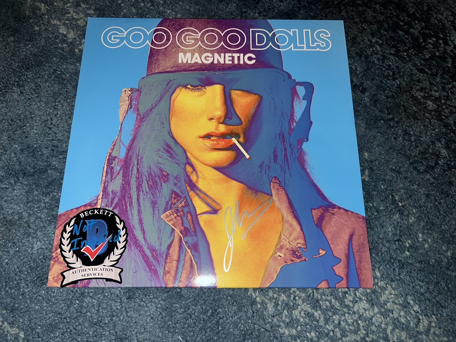 John Rzeznik Signed Magnetic Vinyl Album Goo Goo Dolls Lead Beckett