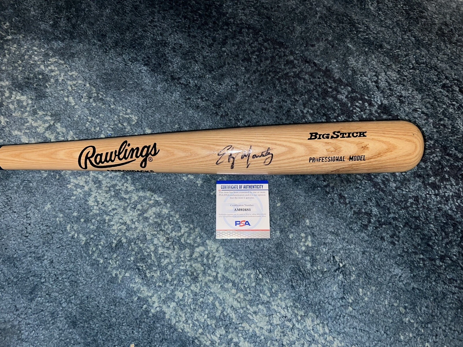 Edgar Martinez Signed Rawlings Full Size Bat Big Stick Seattle Mariners PSA/DNA