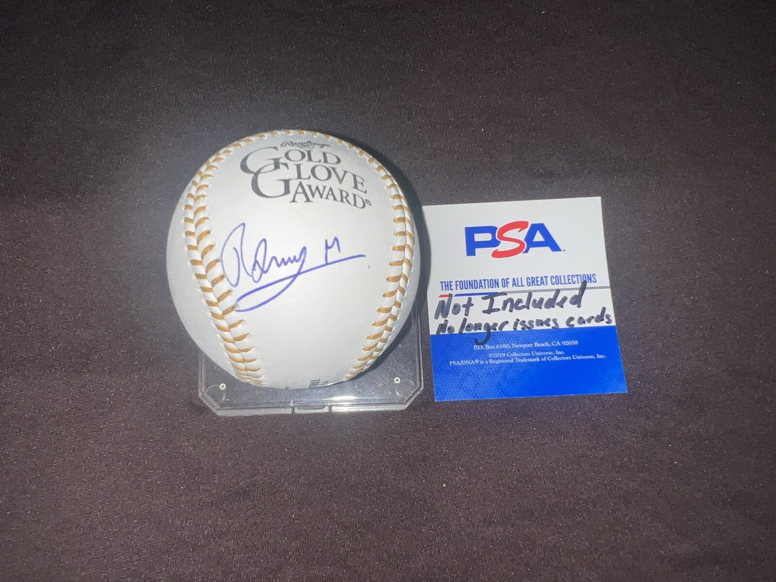 Ronny Mauricio Signed Official Gold Glove Baseball New York Mets PSA/DNA