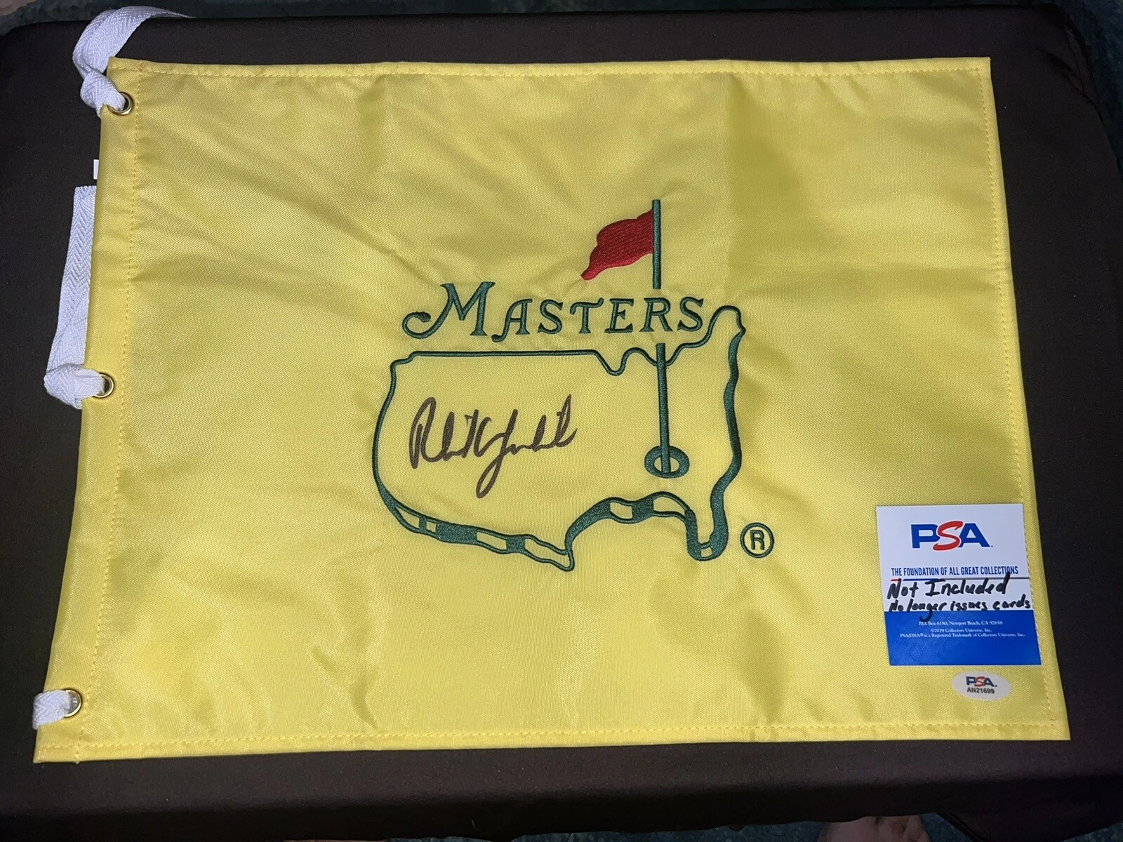 Phil Mickelson Official Undated Masters Flag Augusta 3x Champion Legend PSA #3