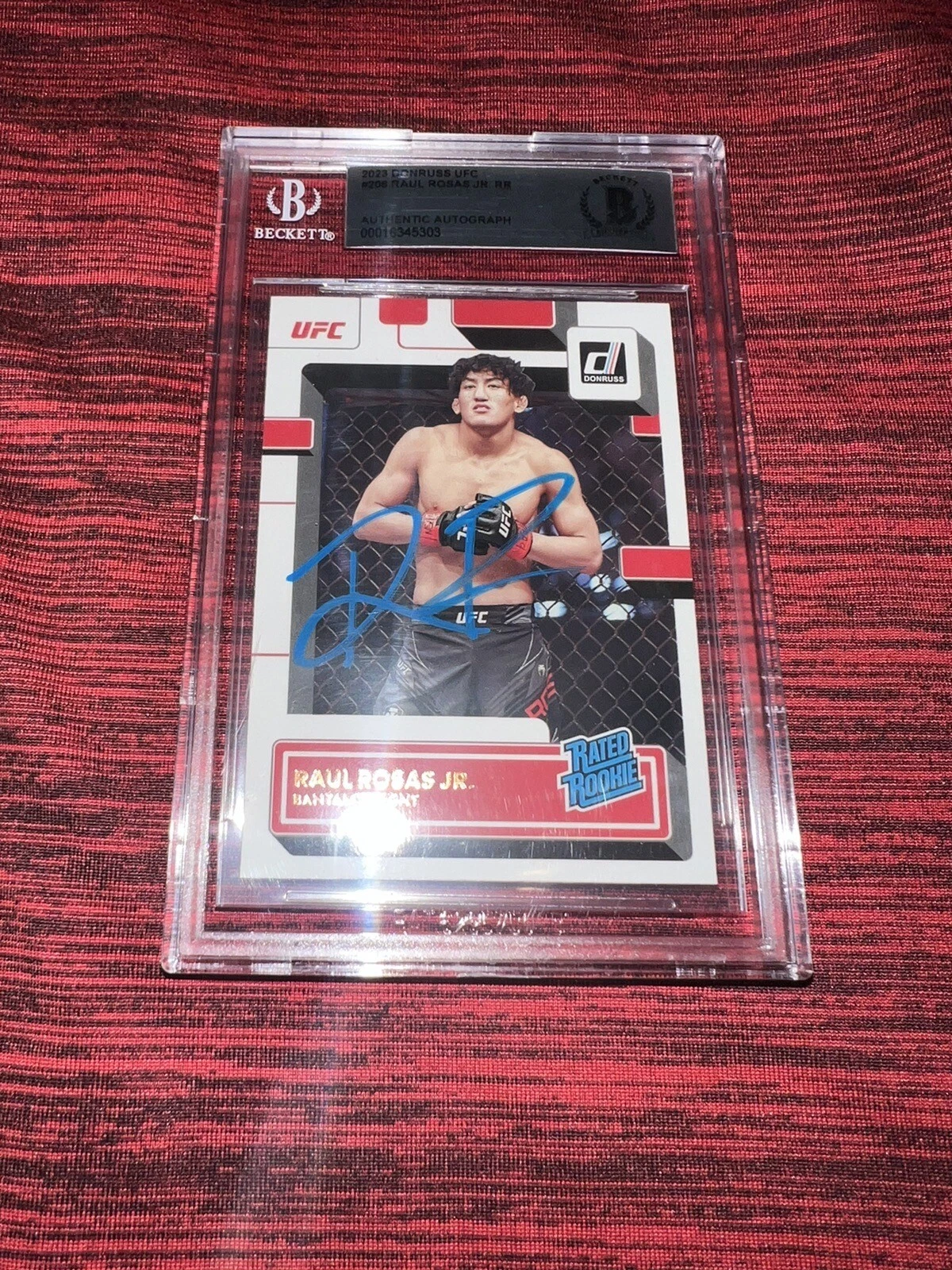 Raul Rosas Jr Signed 2023 Panini Donruss UFC Rated Rookie Trading Card Beckett