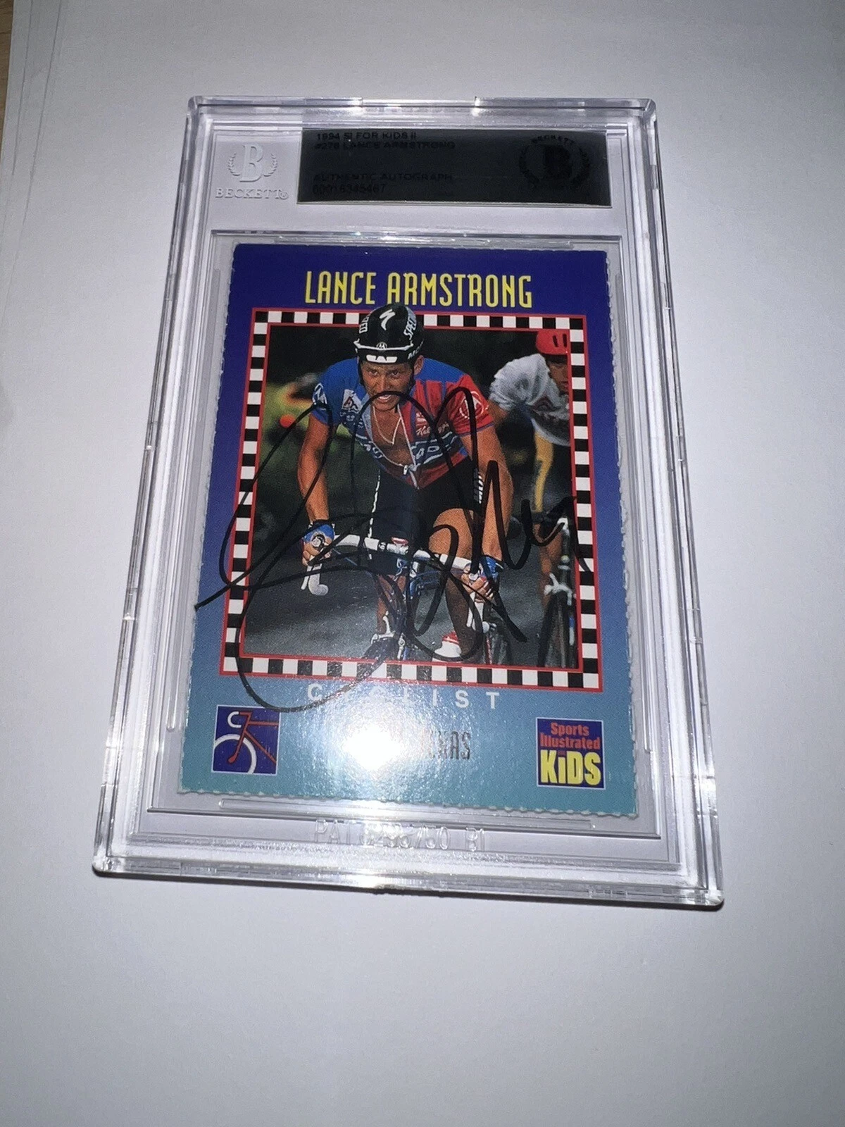Lance Armstrong Signed 1994 SI For Kids Trading Card Tour De France Beckett #2