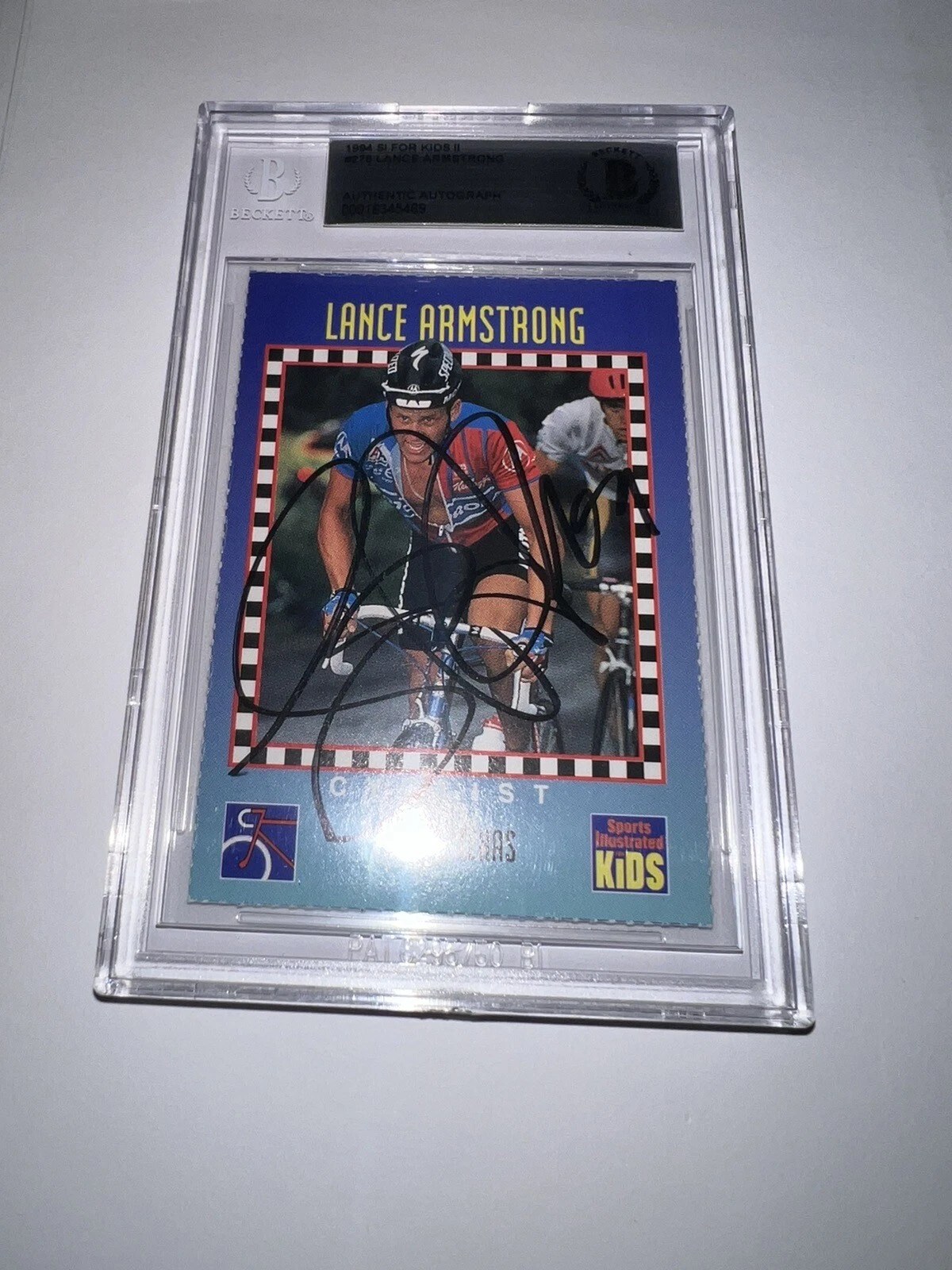 Lance Armstrong Signed 1994 SI For Kids Trading Card Tour De France Beckett #3