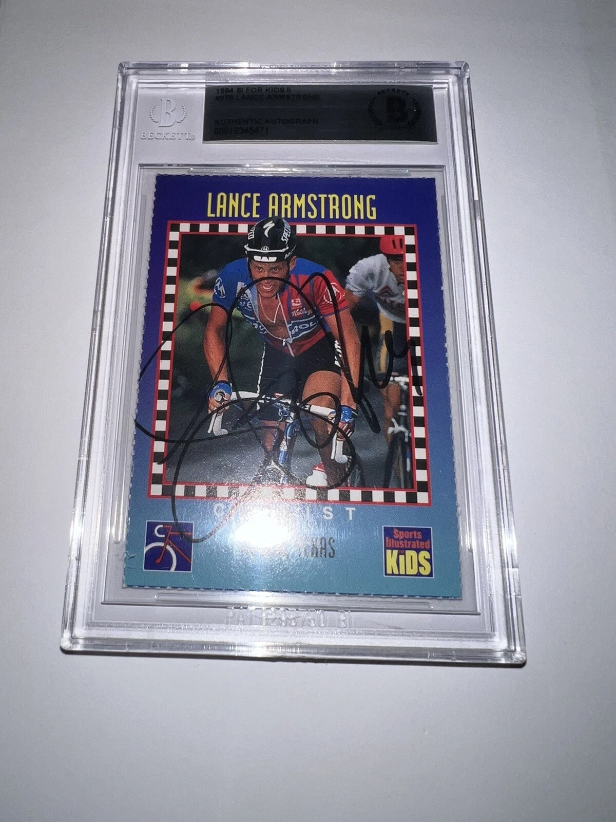 Lance Armstrong Signed 1994 SI For Kids Trading Card Tour De France Beckett #4
