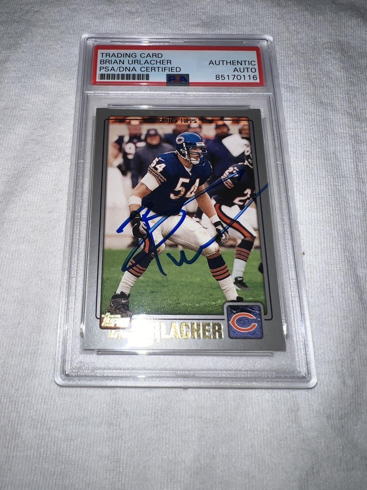 Brian Urlacher Signed 2001 Topps Trading Card Chicago Bears Legend PSA/DNA