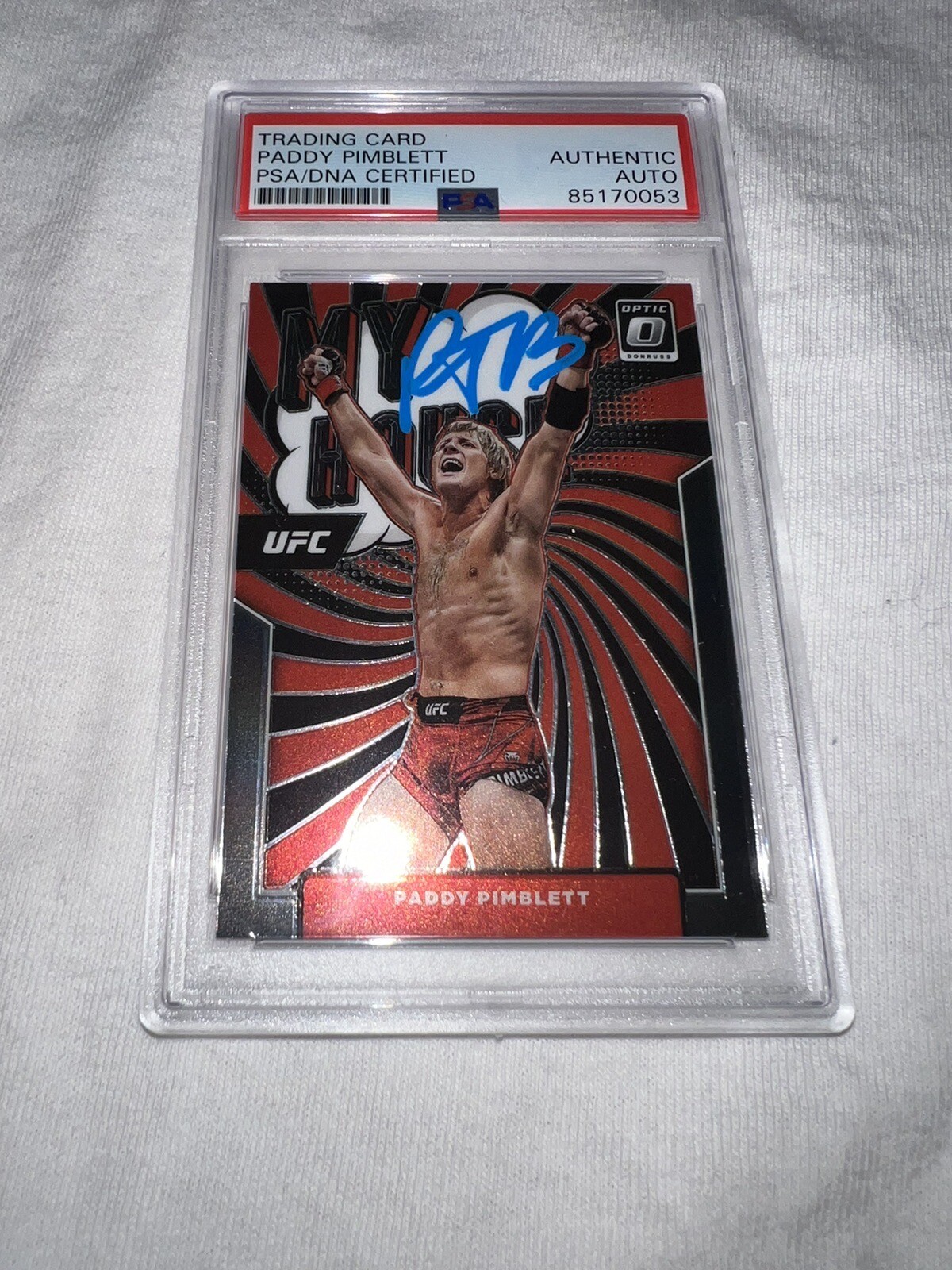 Paddy Pimblett Signed 2022 Panini Optic My House UFC Trading Card PSA/DNA