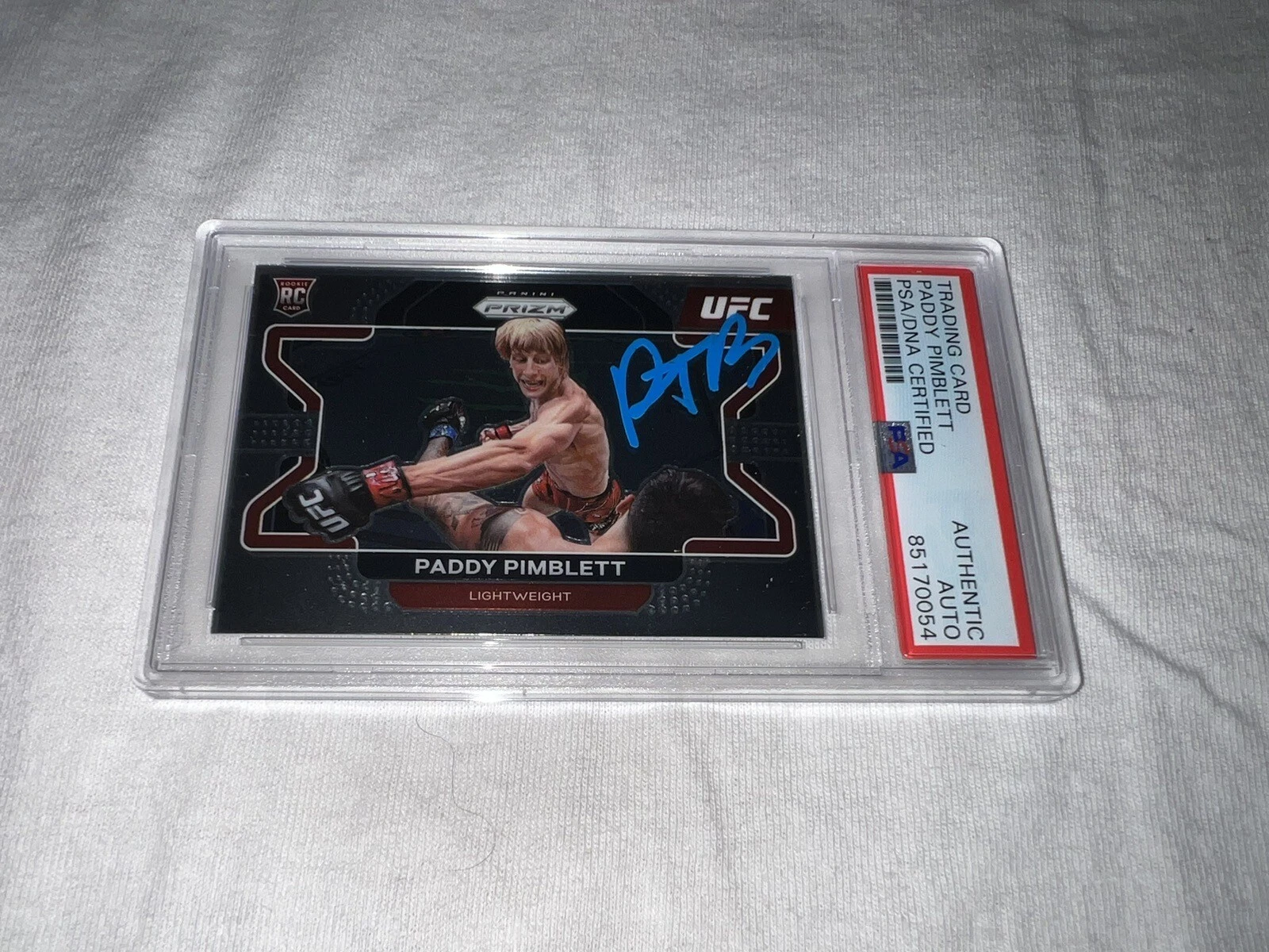 Paddy Pimblett Signed 2022 Panini Prizm UFC Trading Card Rookie Baddy PSA/DNA