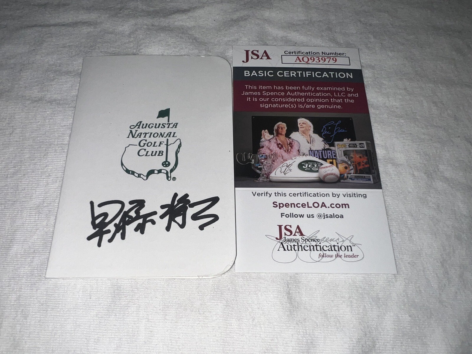 Shota Hayafuji Signed Masters Scorecard Hideki Matsuyama Caddie 2021 JSA Auth