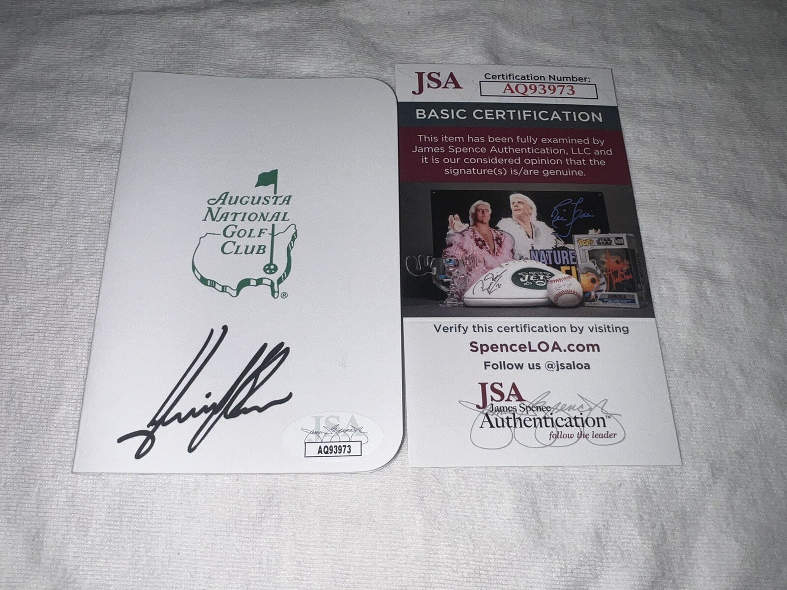 Henrik Stenson Signed Masters Scorecard PGA LIV Champion JSA Auth