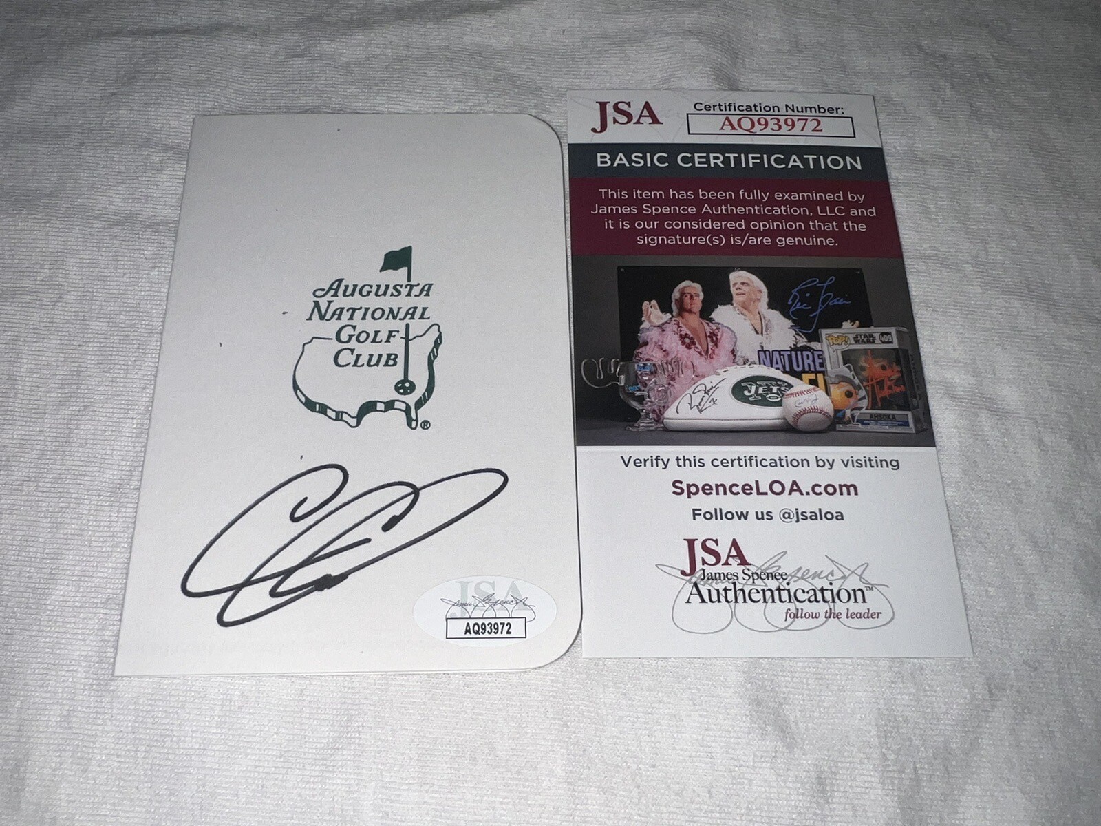 Cameron Champ Signed Masters Scorecard PGA Superstar Champion JSA Auth