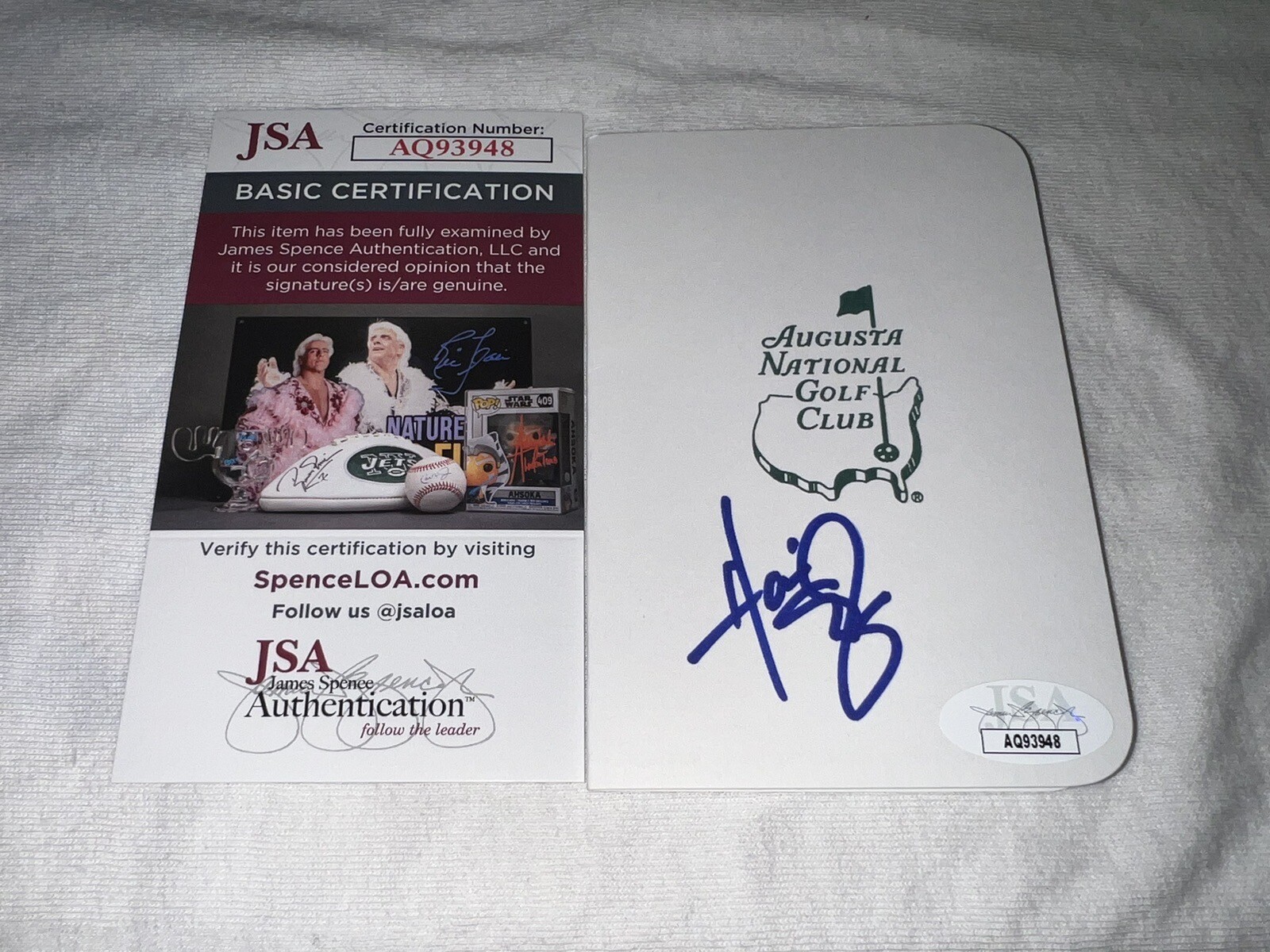 Harris English Signed Masters Scorecard PGA Superstar Champion JSA Auth