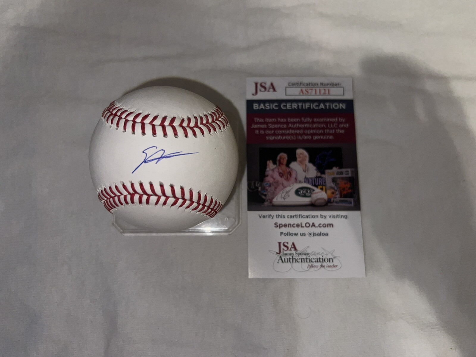 Sebastian Walcott Signed Official Major League Baseball Texas Rangers TP JSA #2