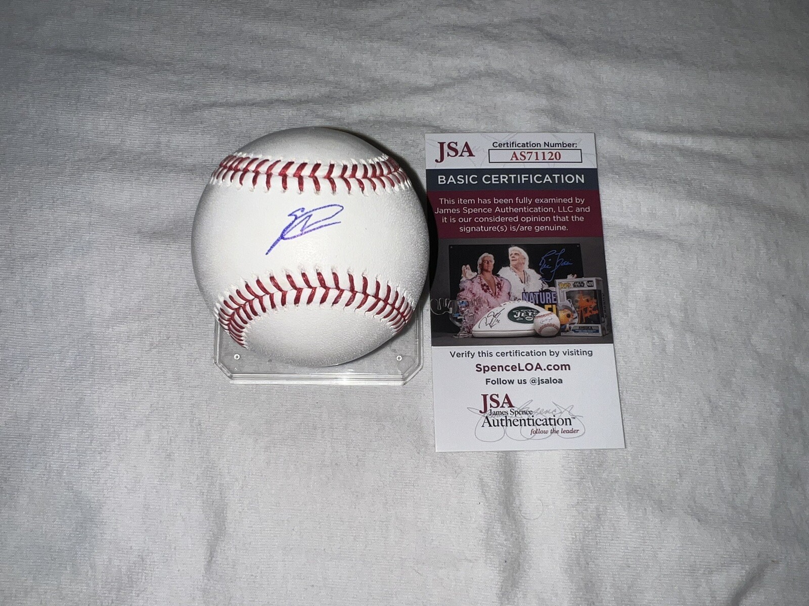 Sebastian Walcott Signed Official Major League Baseball Texas Rangers TP JSA #3