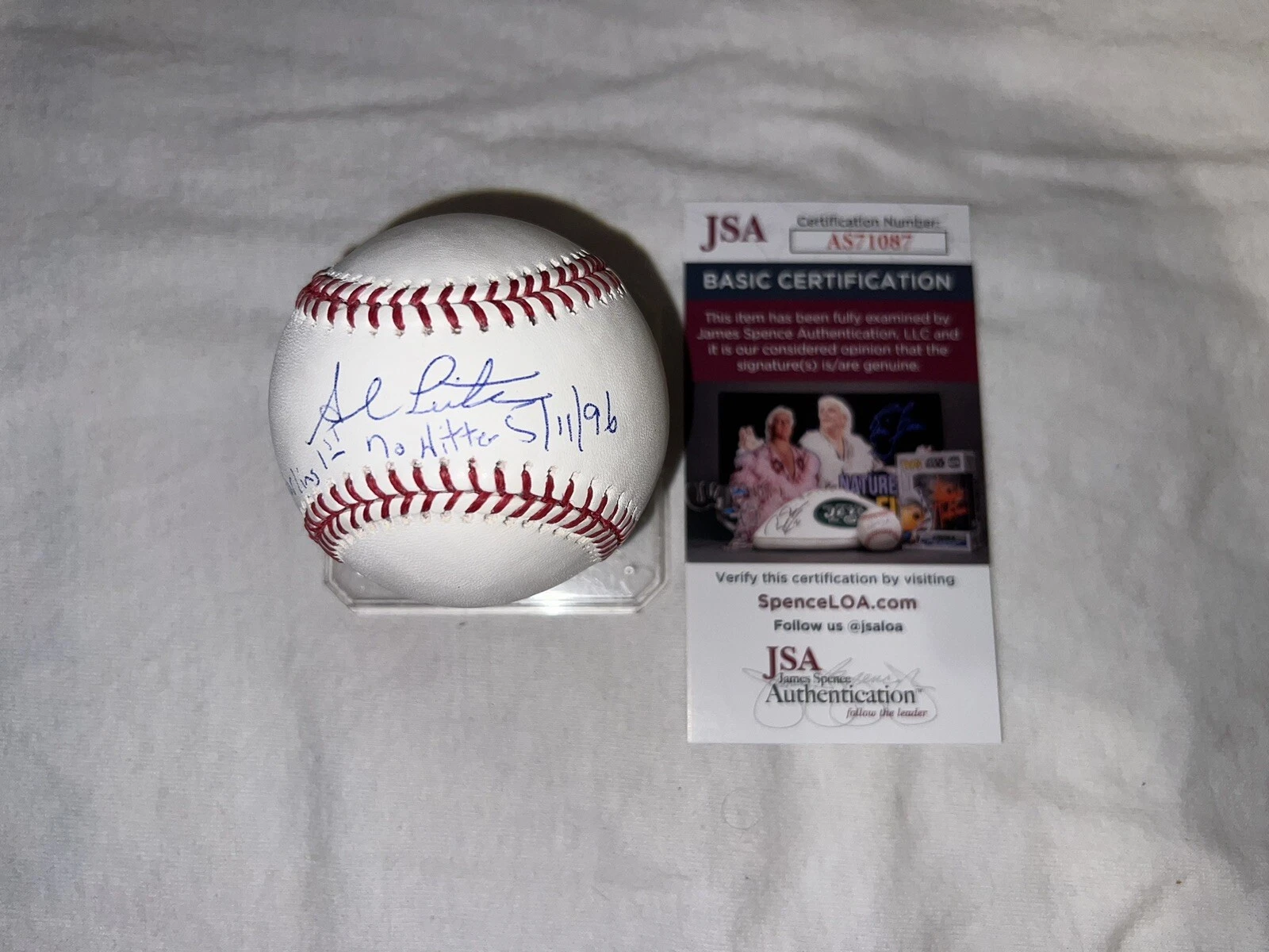 Al Leiter Signed Official Major League Baseball No Hitter 5/11/96 Marlins JSA