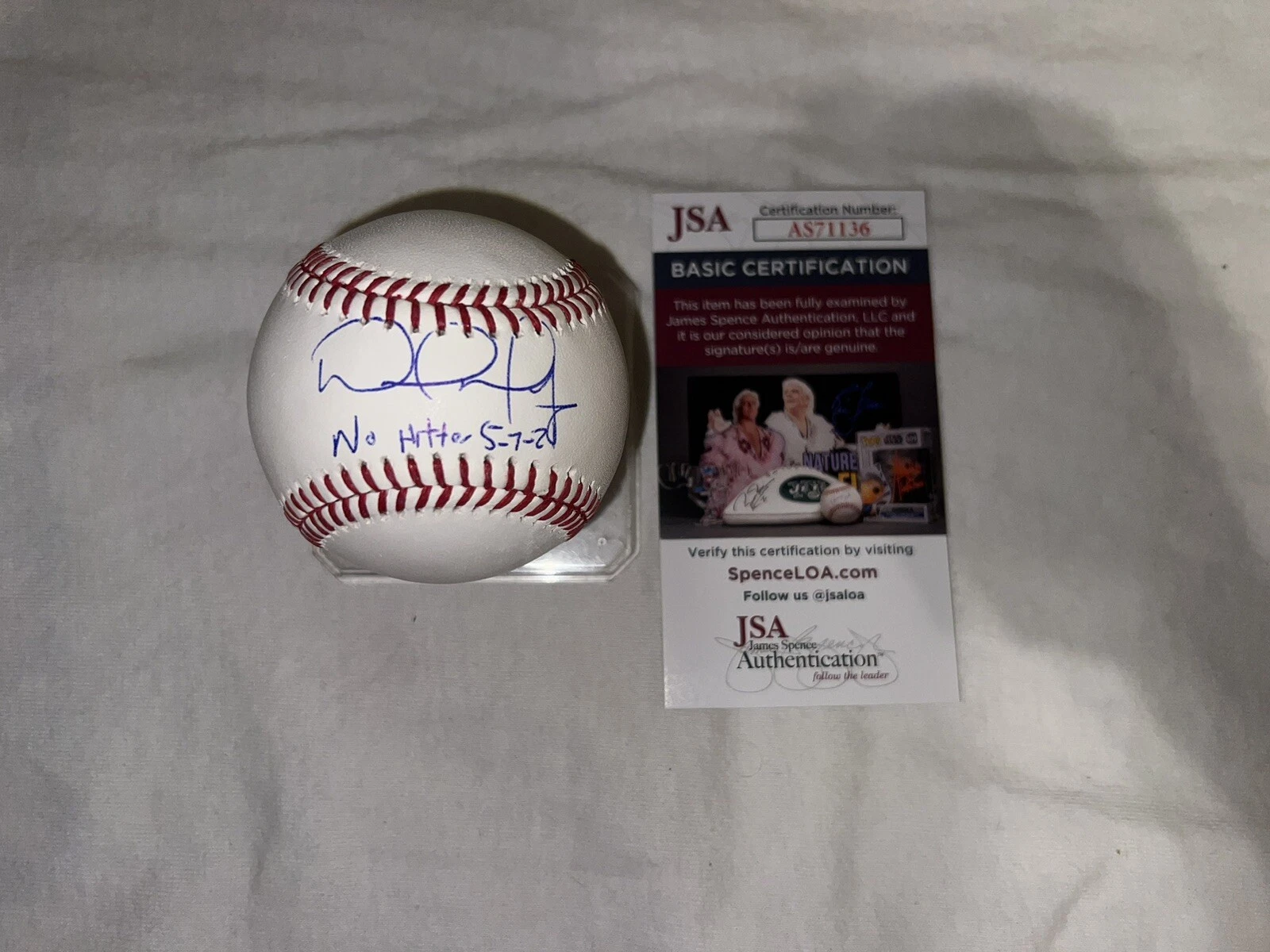 Wade Miley Signed Official Major League Baseball Reds No Hitter 5-7-21 JSA #2