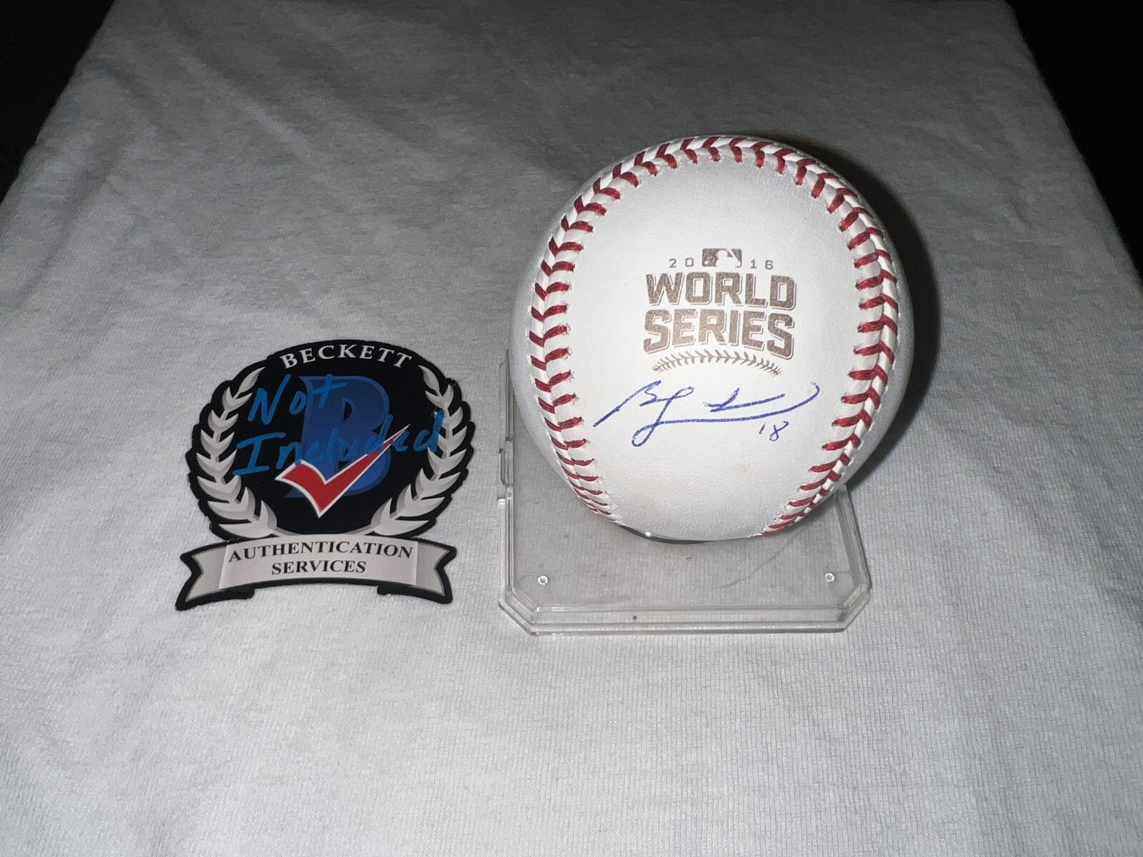 Ben Zobrist Signed Official 2016 World Series Baseball Chicago Cubs Beckett #2