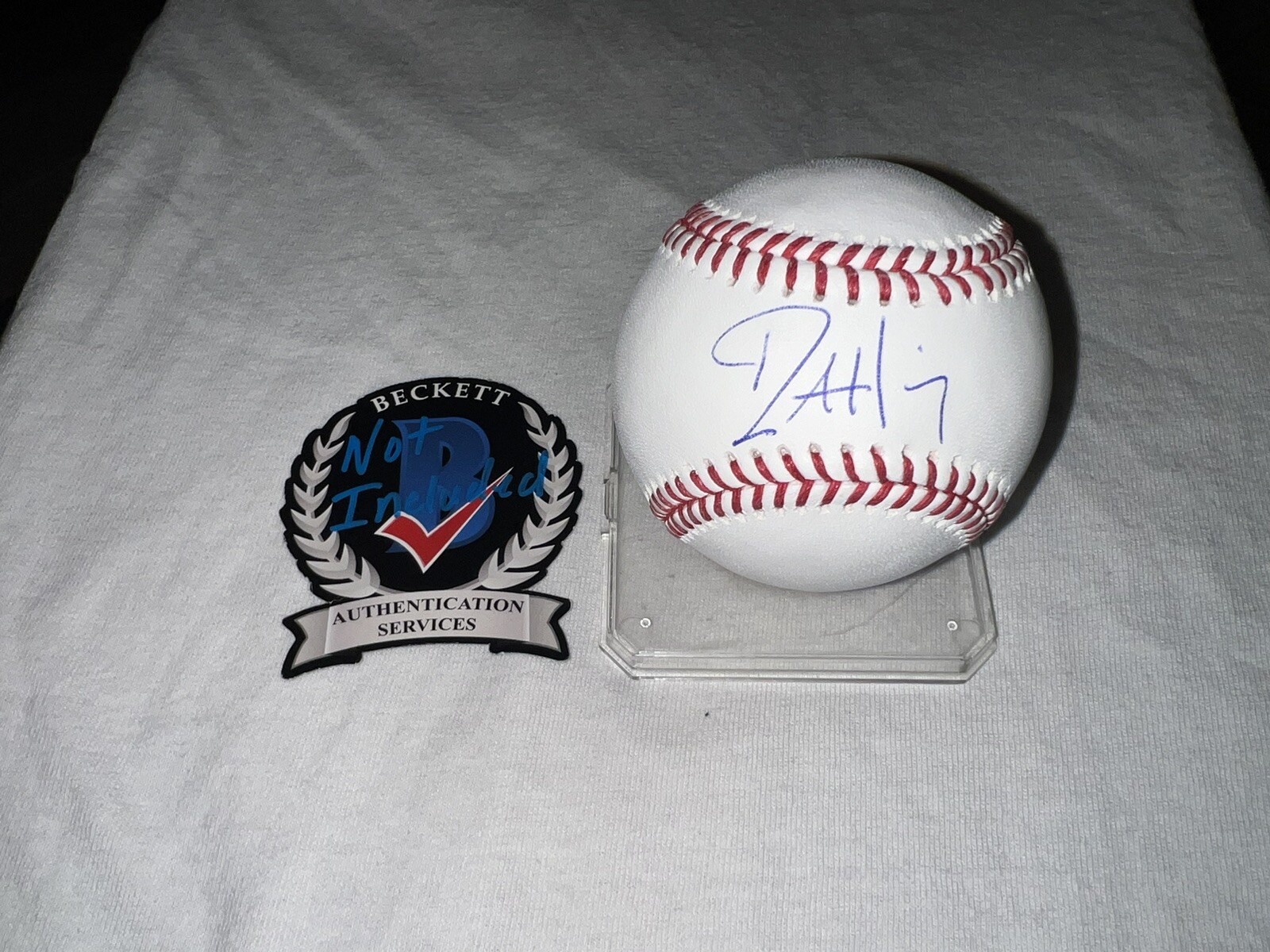 Dustin Harris Signed Official Major League Baseball Texas Rangers Beckett