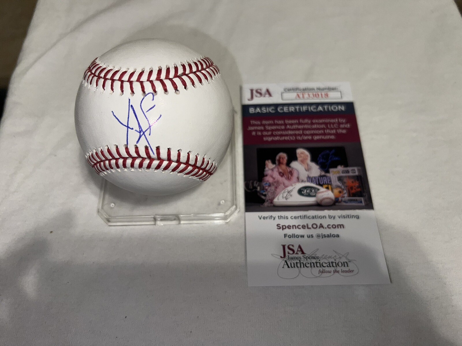 Yanquiel Fernandez Signed Official Major League Baseball Colorado Rockies JSA