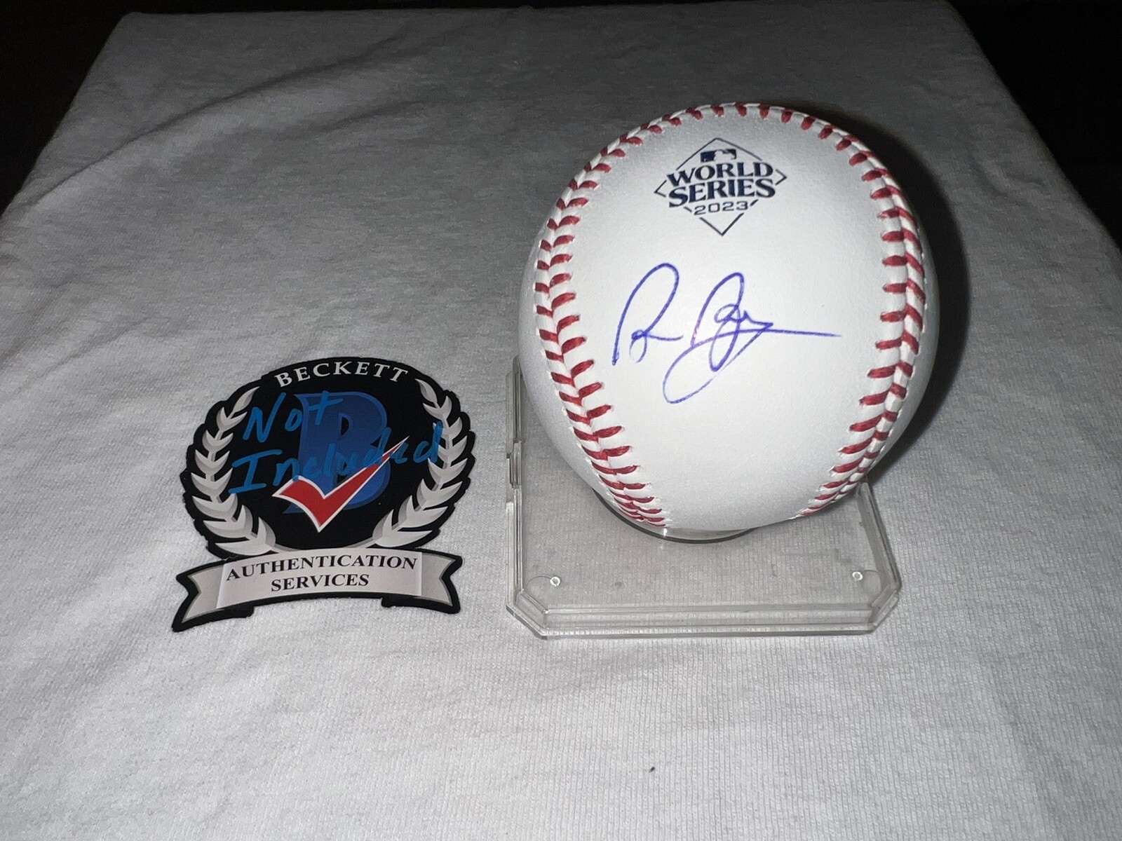 Bruce Bochy Signed Official 2023 World Series Baseball Texas Rangers Beckett #2