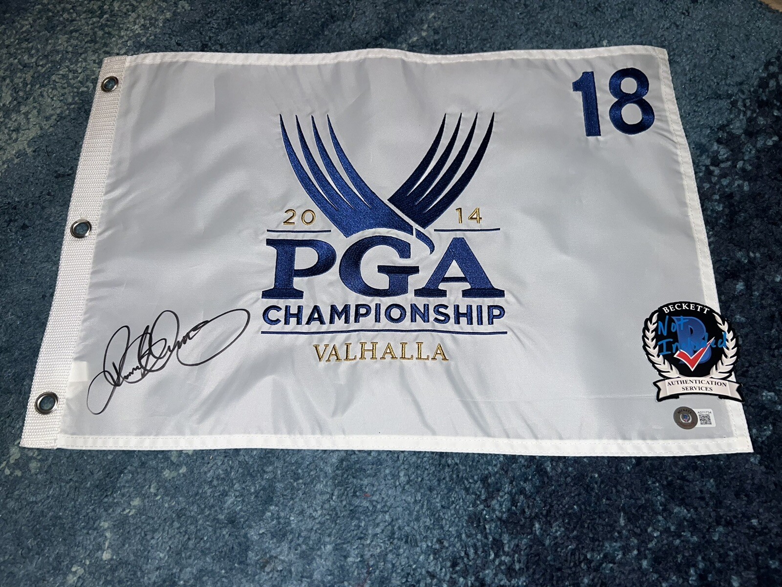 Rory McIlroy Signed Official 2014 PGA Championship Flag Winner Beckett