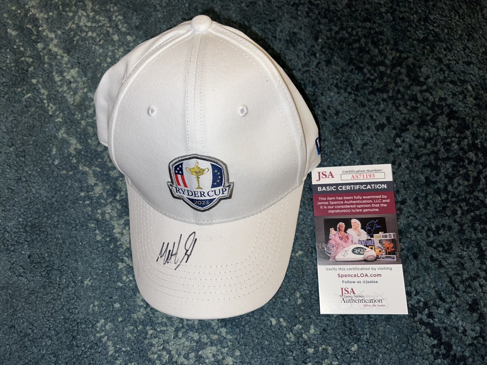 Matt Fitzpatrick Signed Official 2023 Ryder Cup Cap Hat Europe Winners JSA