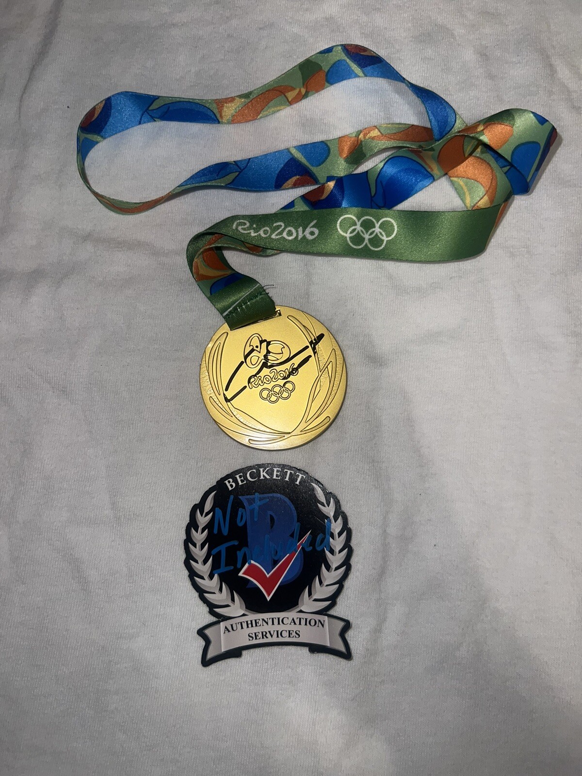 Andy Murray Signed 2016 Rio Olympics Replica Gold Medal Tennis Great Beckett #2