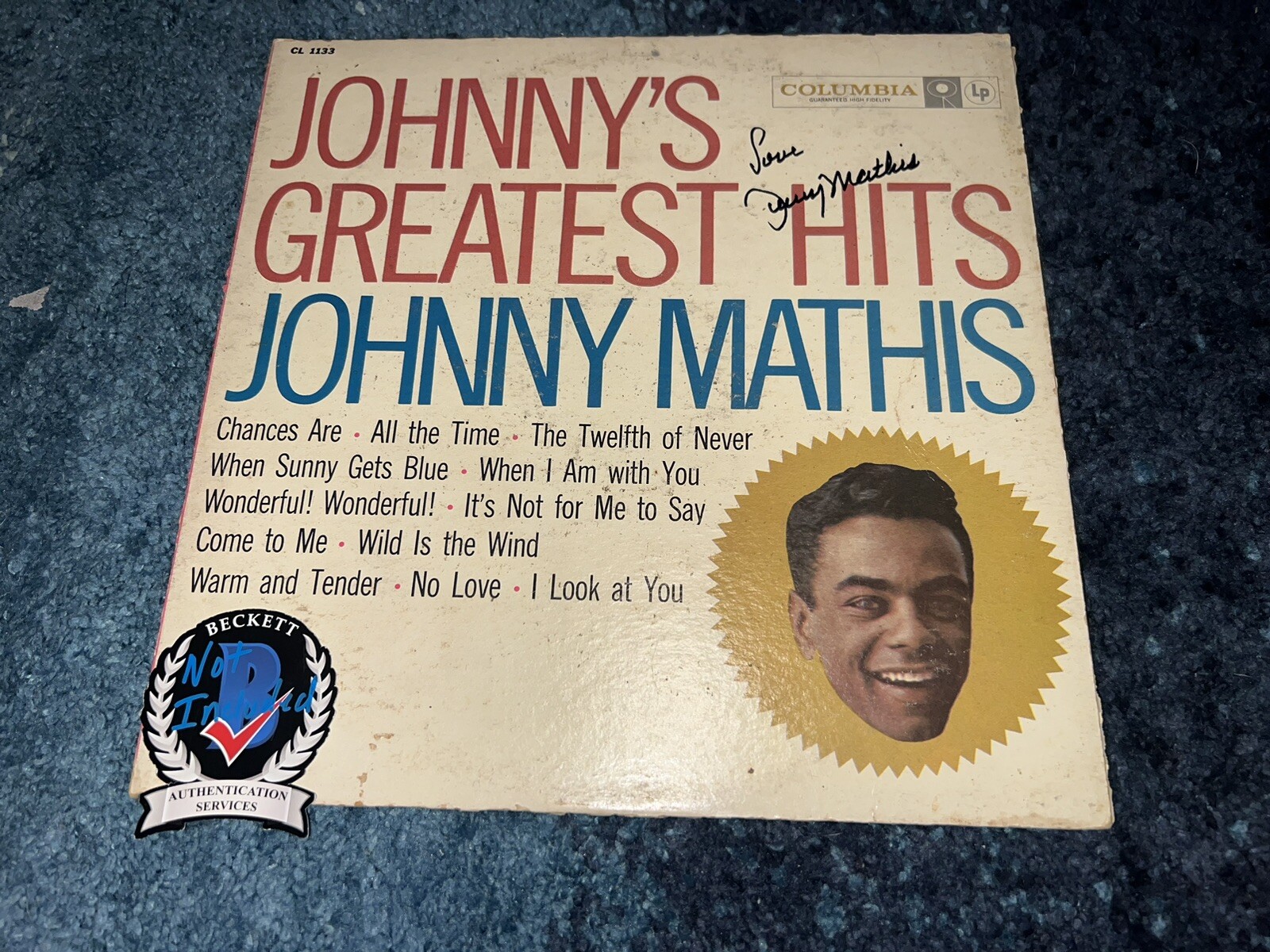 Johnny Mathis Signed Vinyl Album Johnnys Greatest Hits Legend Beckett