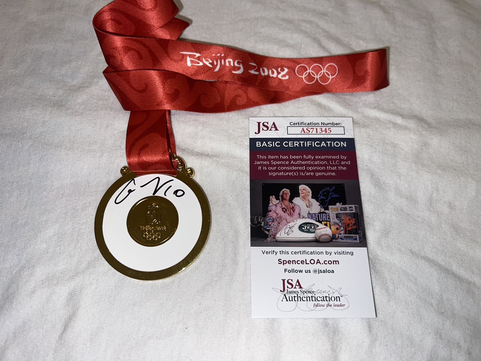 Carli Lloyd Signed 2008 Beijing Olympics Replica Gold Medal Soccer JSA Auth