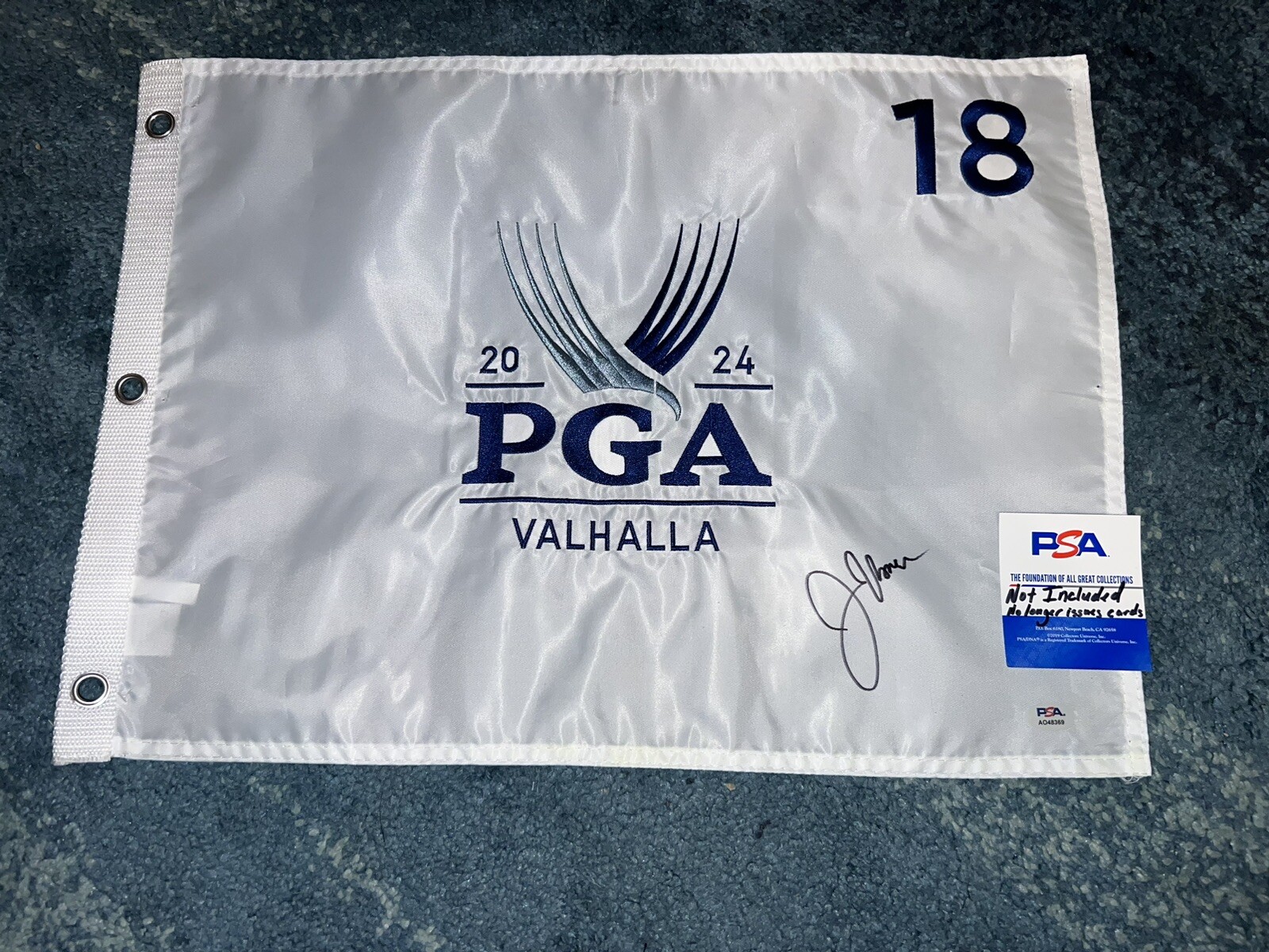 Justin Thomas Signed Official 2024 PGA Championship Flag Valhalla Golf PSA/DNA