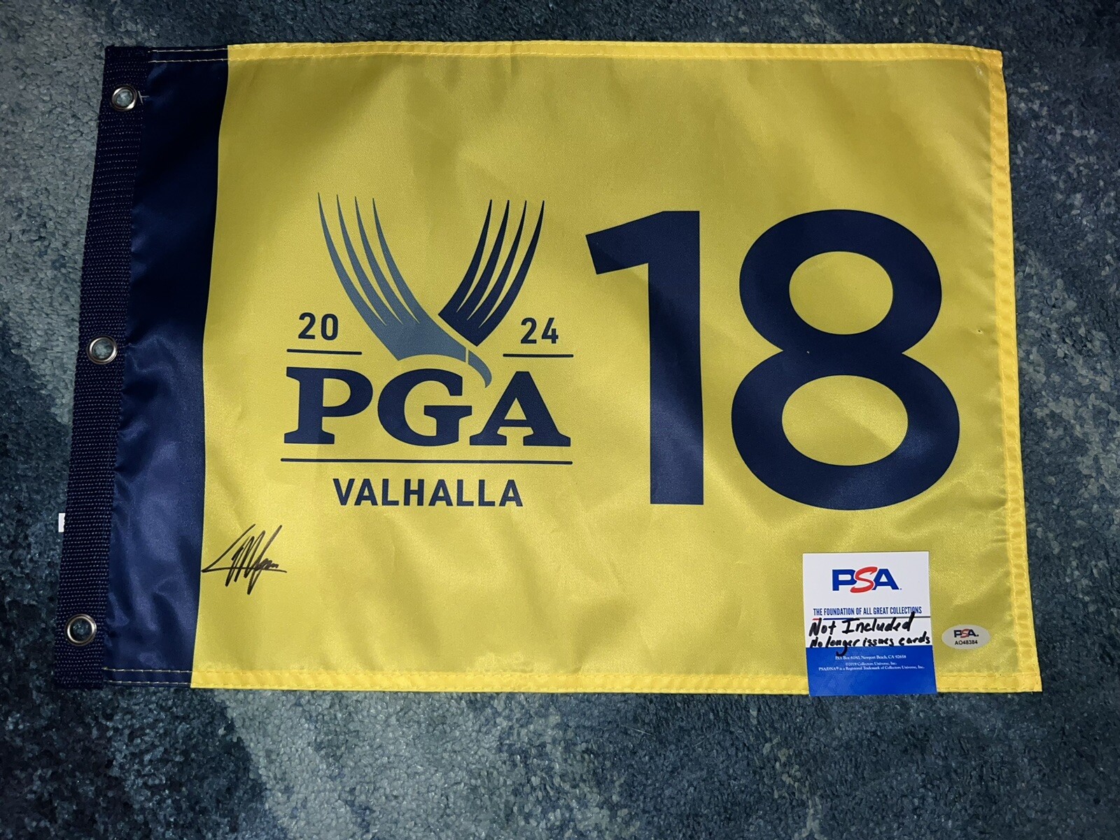 Collin Morikawa Signed Official 2024 PGA Championship Flag Valhalla Golf PSA #2