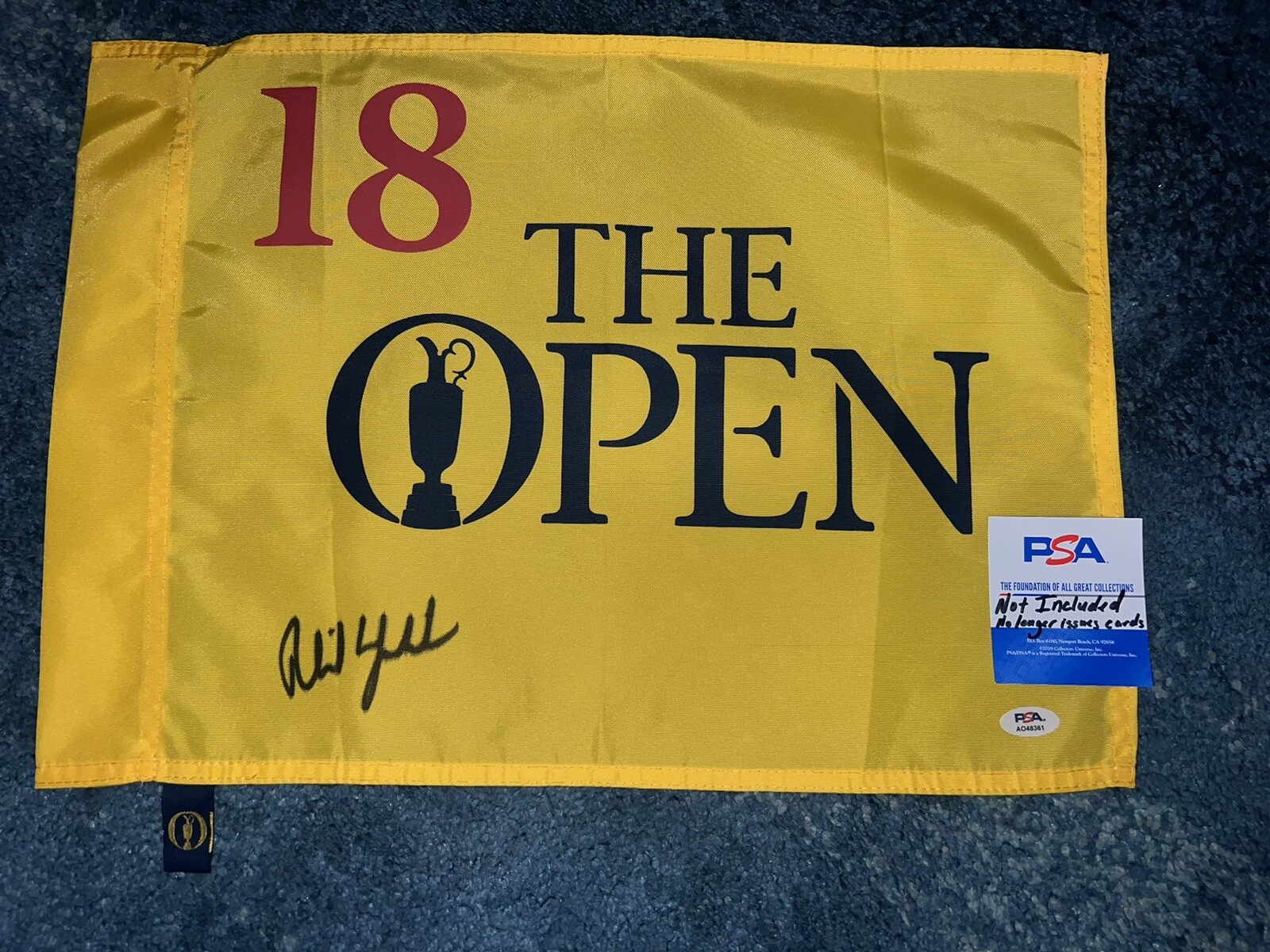 Phil Mickelson Signed Official Undated Open Championship Flag British PSA/DNA