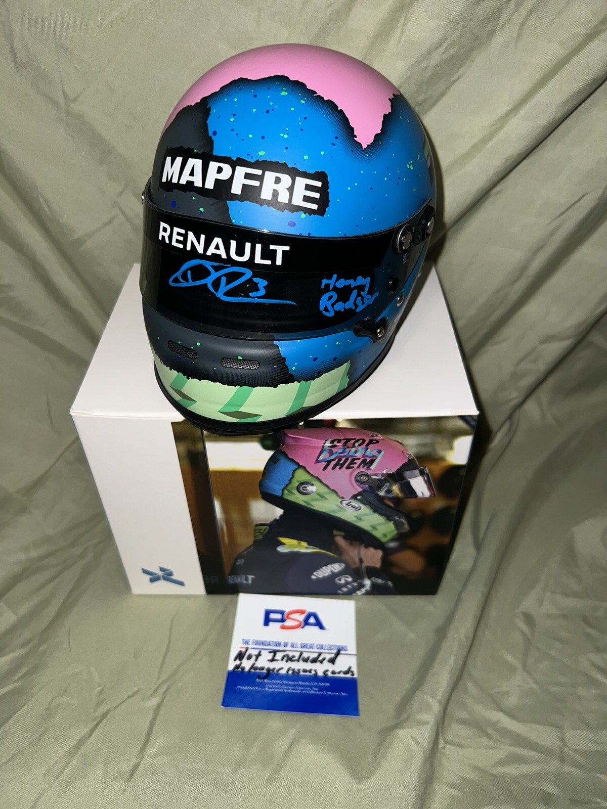 Daniel Ricciardo Signed Official Conifer 2019 1:2 Mini Helmet Renault PSA/DNA