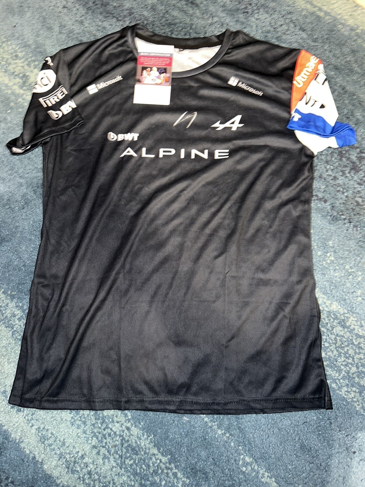 Pierre Gasly Signed Alpine Racing Shirt Champion Superstar JSA Auth