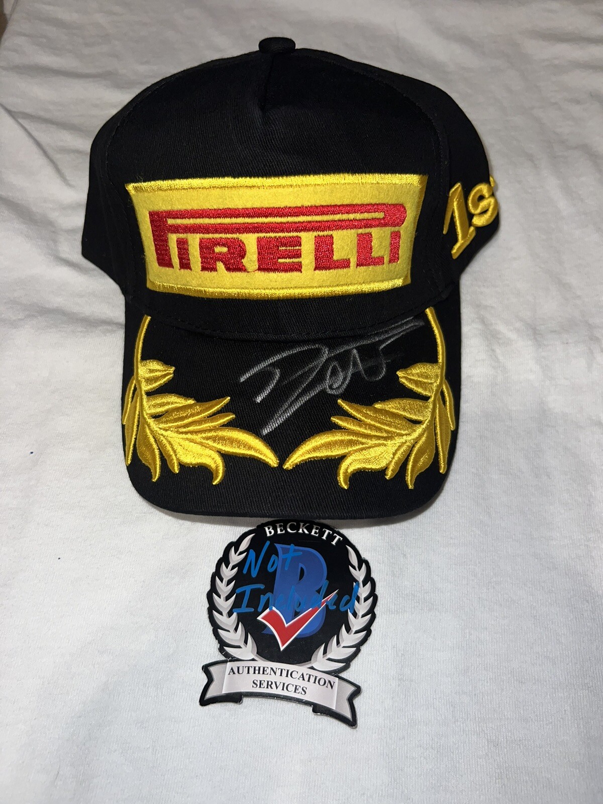 Jacques Villeneuve Signed Pirelli Podium Hat 1997 Formula 1 Champion Beckett #2