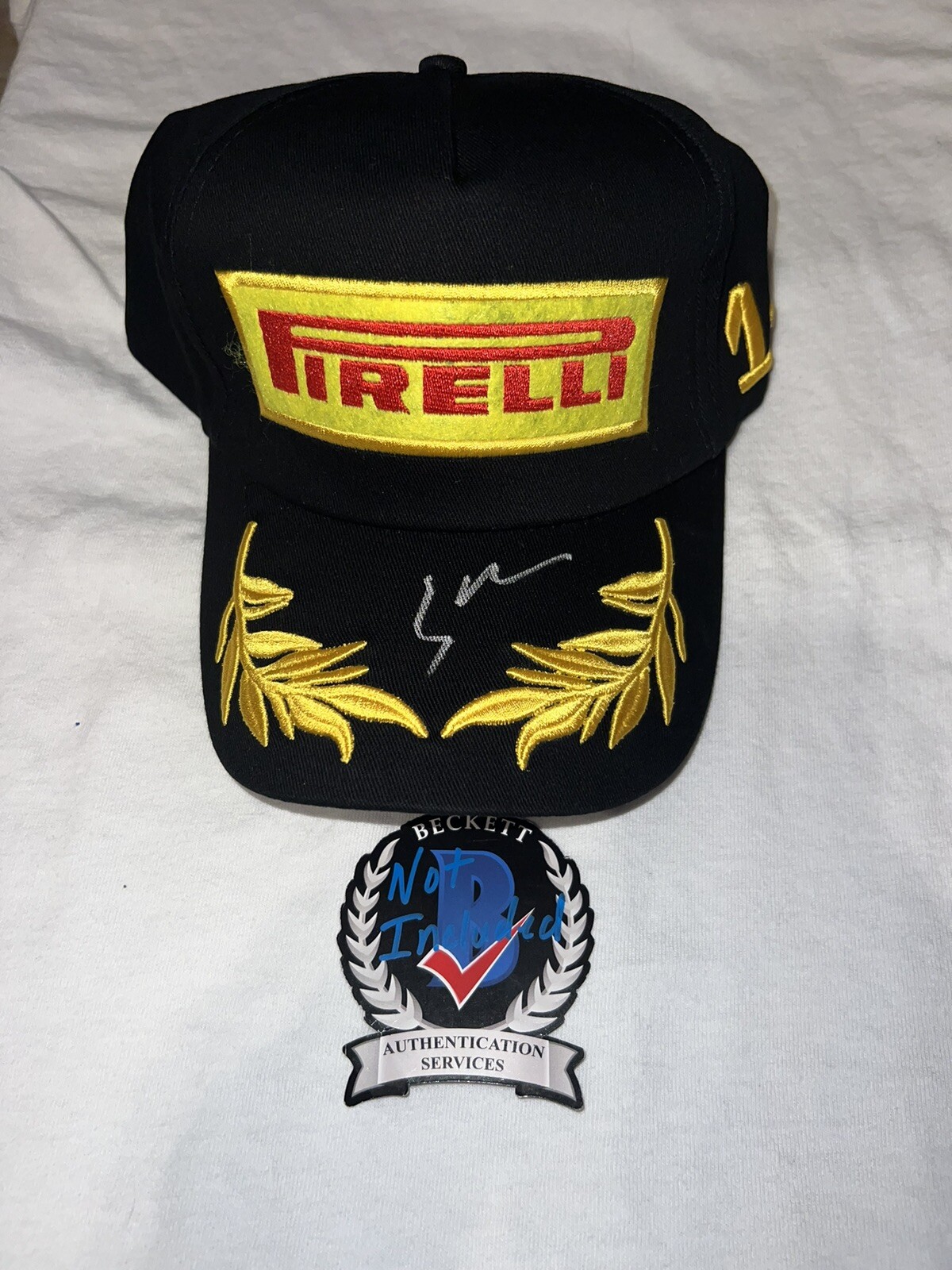 Lance Stroll Signed Pirelli Podium Hat Aston Martin Star Future Champ Beckett #2