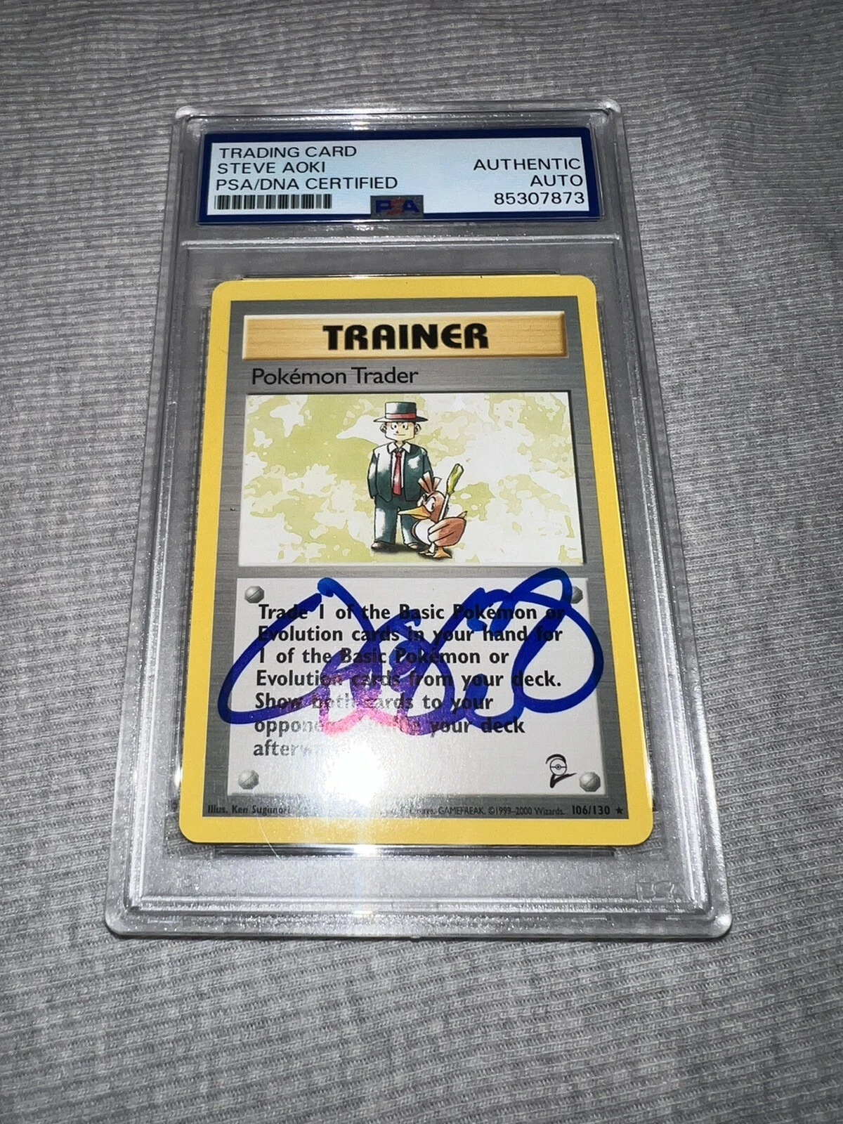 Steve Aoki Signed Official Pokemon Trading Card 1999 Pokemon Trader PSA/DNA